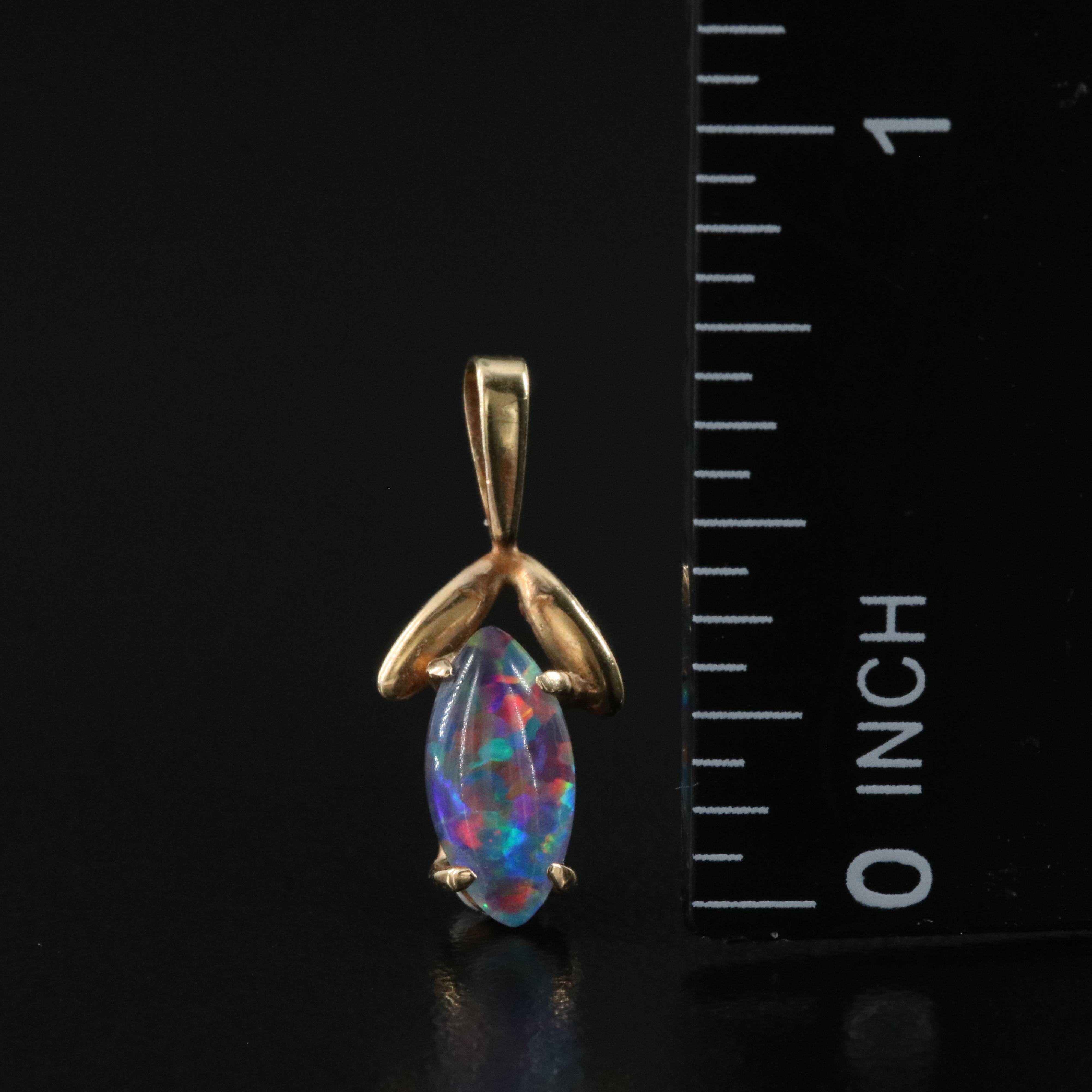 18K Black Opal Earrings with 9K Opal Triplet Pendant