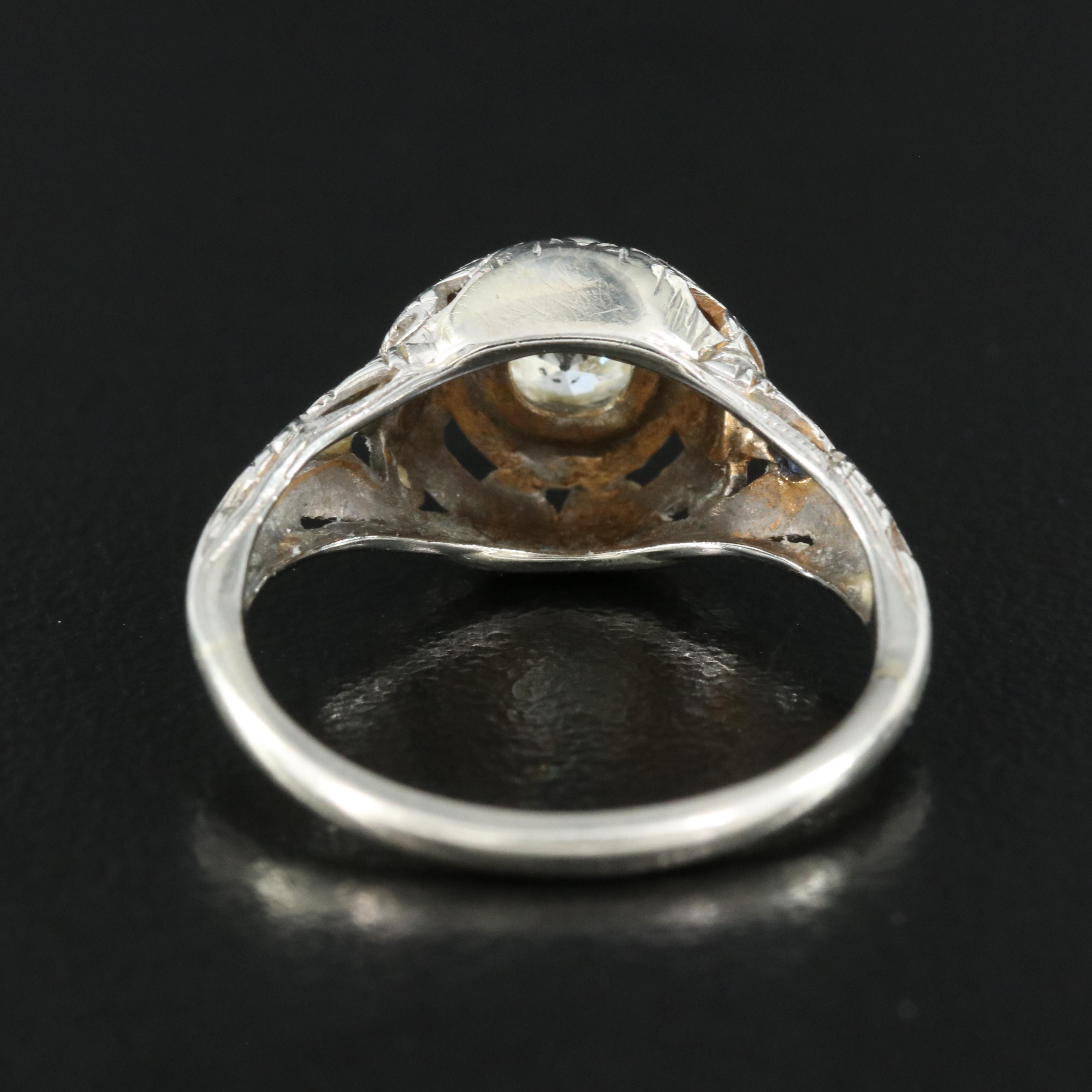 18K 0.59 CTW Diamond and Sapphire Ring with 14K Accents