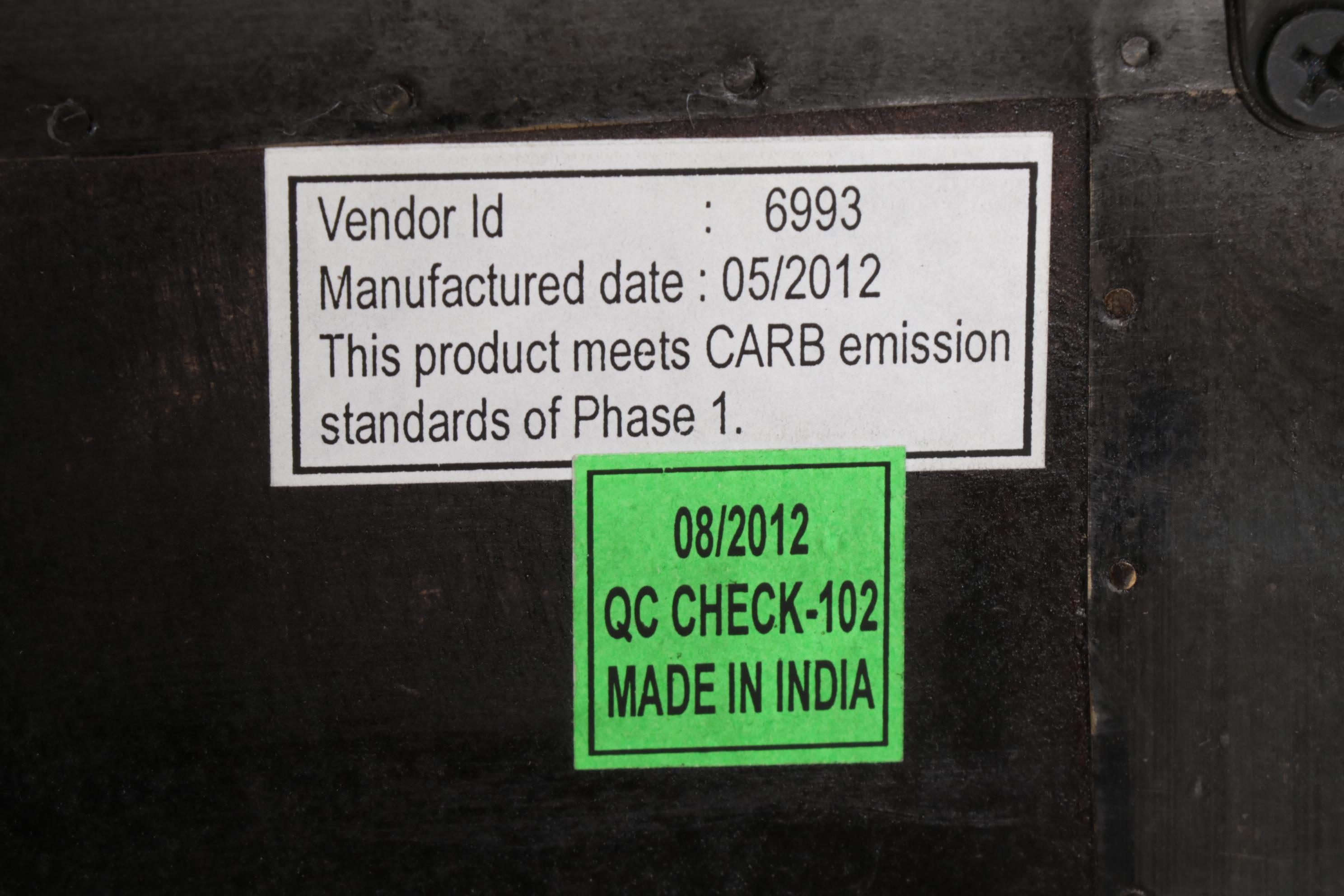 Metal Sheathed Wood Chest of Drawers, 21st Century