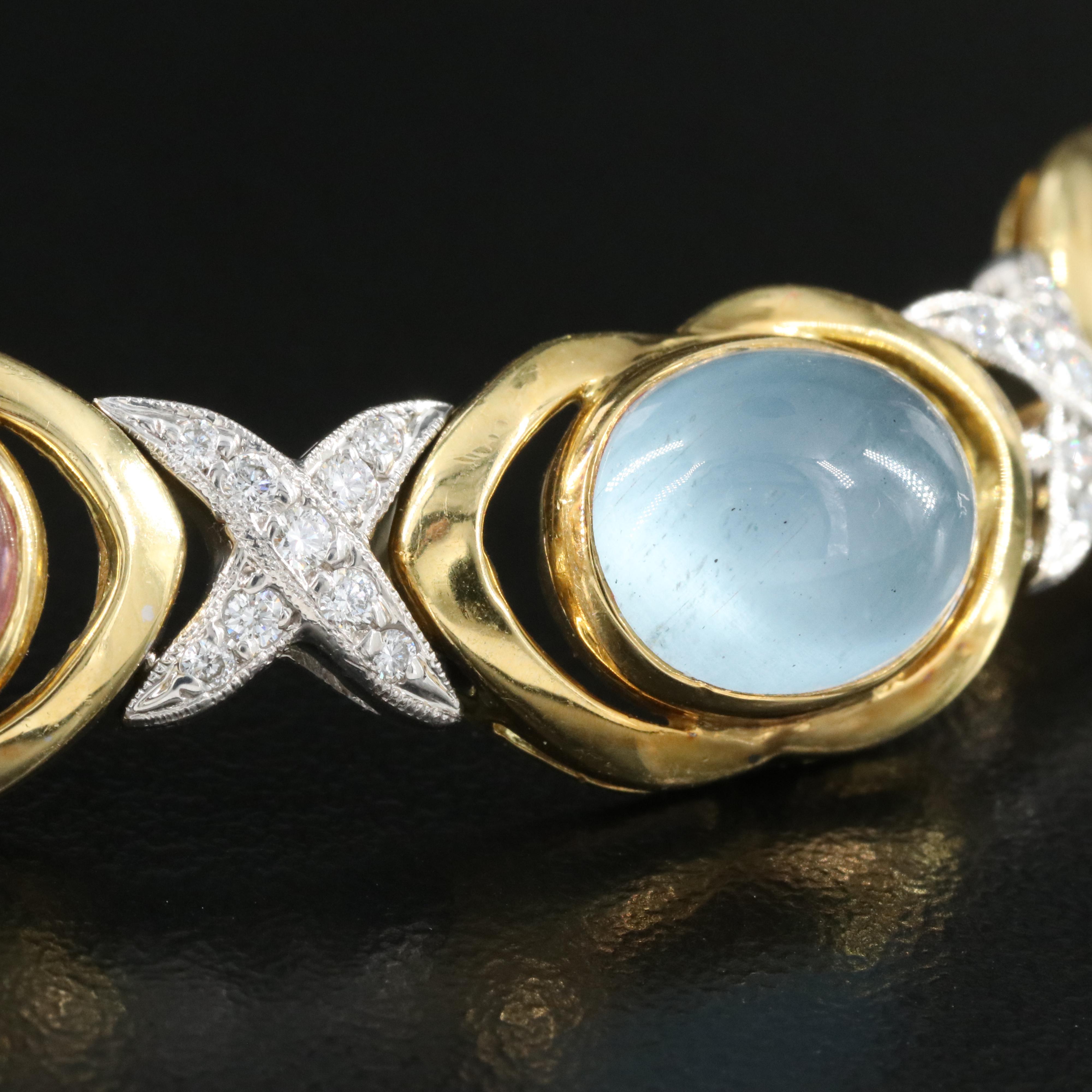 Rudolf Friedmann 18K 2.11 CTW Diamond, Tourmaline, Amethyst, Aquamarine Choker