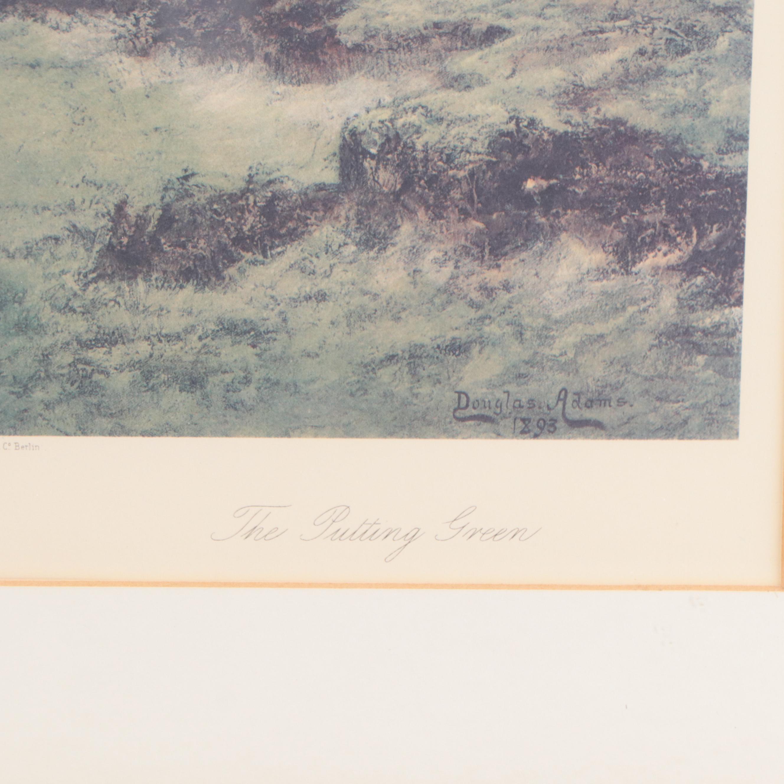 Golf Scene Offset Lithographs After Douglas Adams Including "The Putting Green"