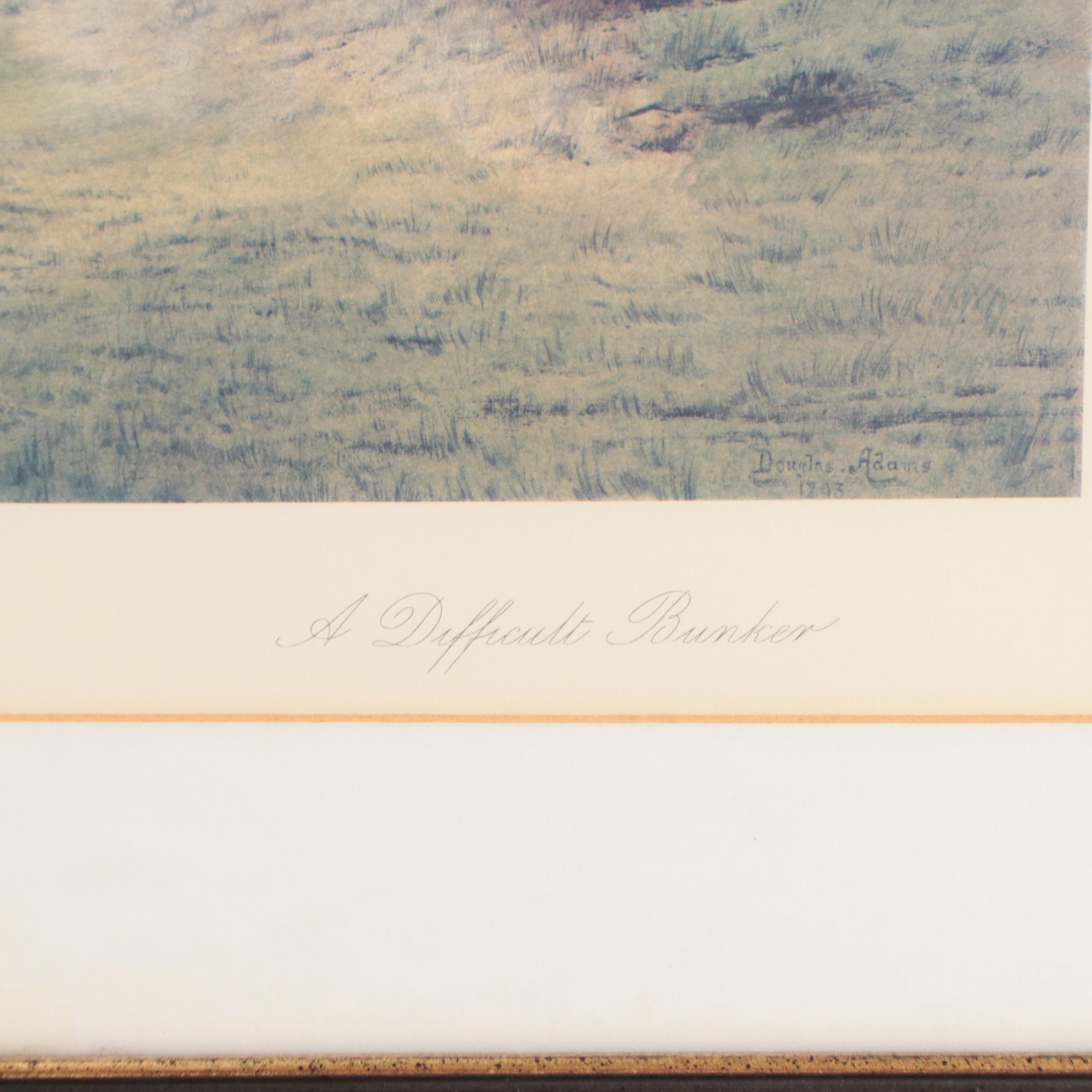 Golf Scene Offset Lithographs After Douglas Adams Including "The Putting Green"