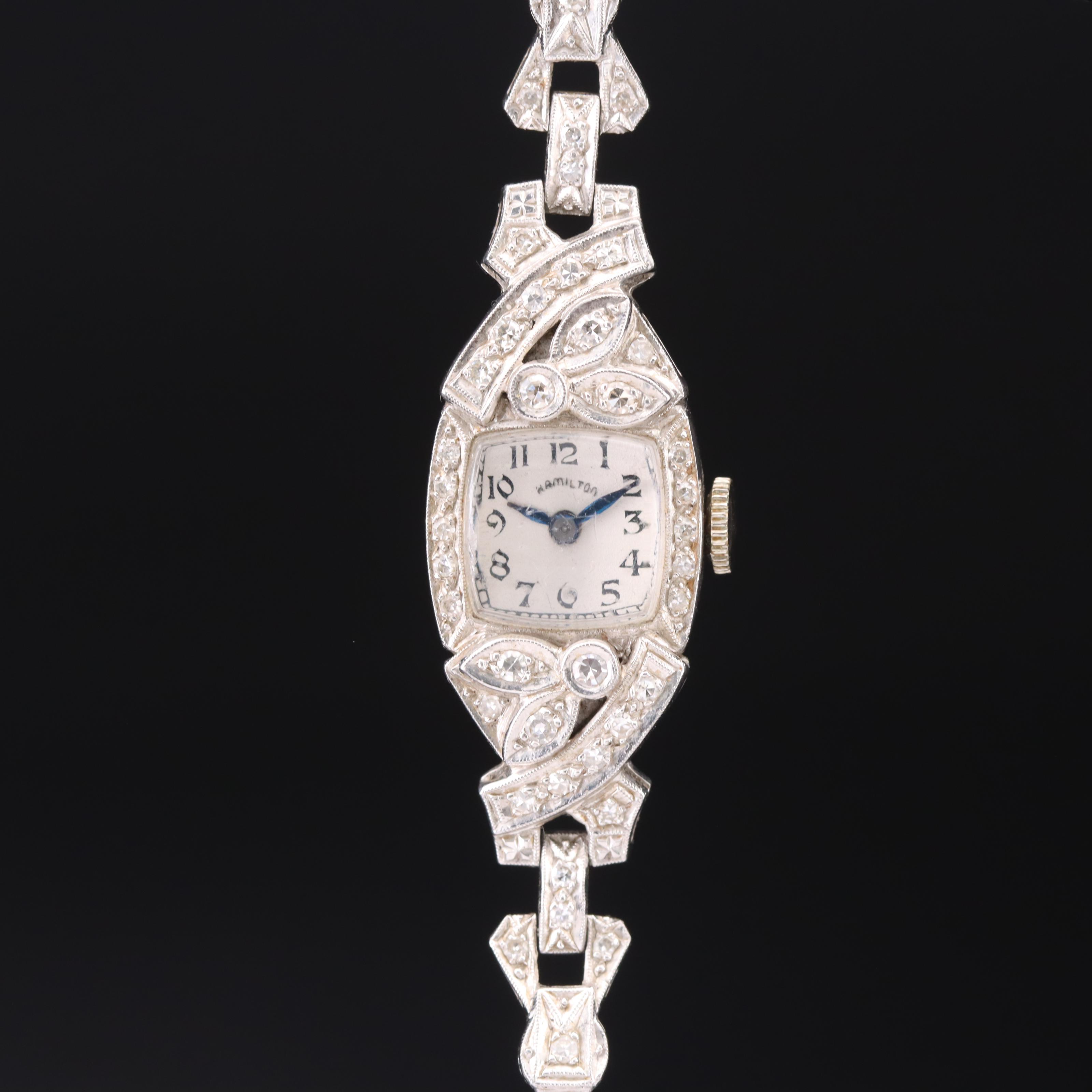 Vintage Hamilton Platinum Diamond Watch