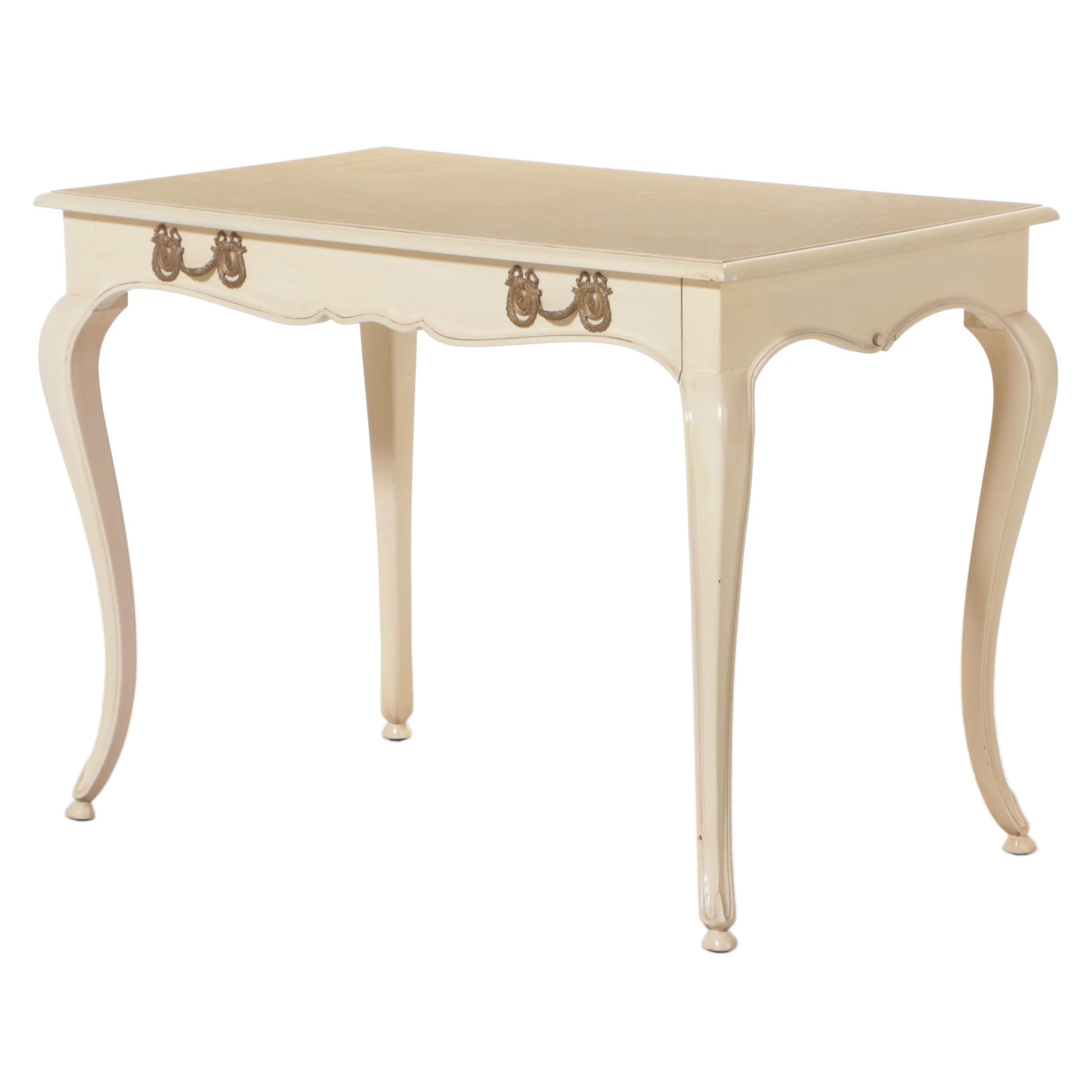 Trouvailles Inc. Louis XV Style Cream-Painted Bureau, Late 20th Century