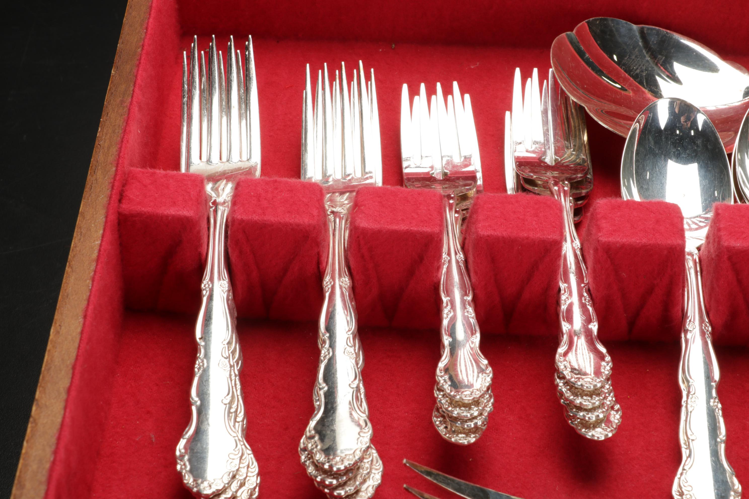 1881 Rogers with Other Silver Plate Flatware and Serving Pieces, 20th Century