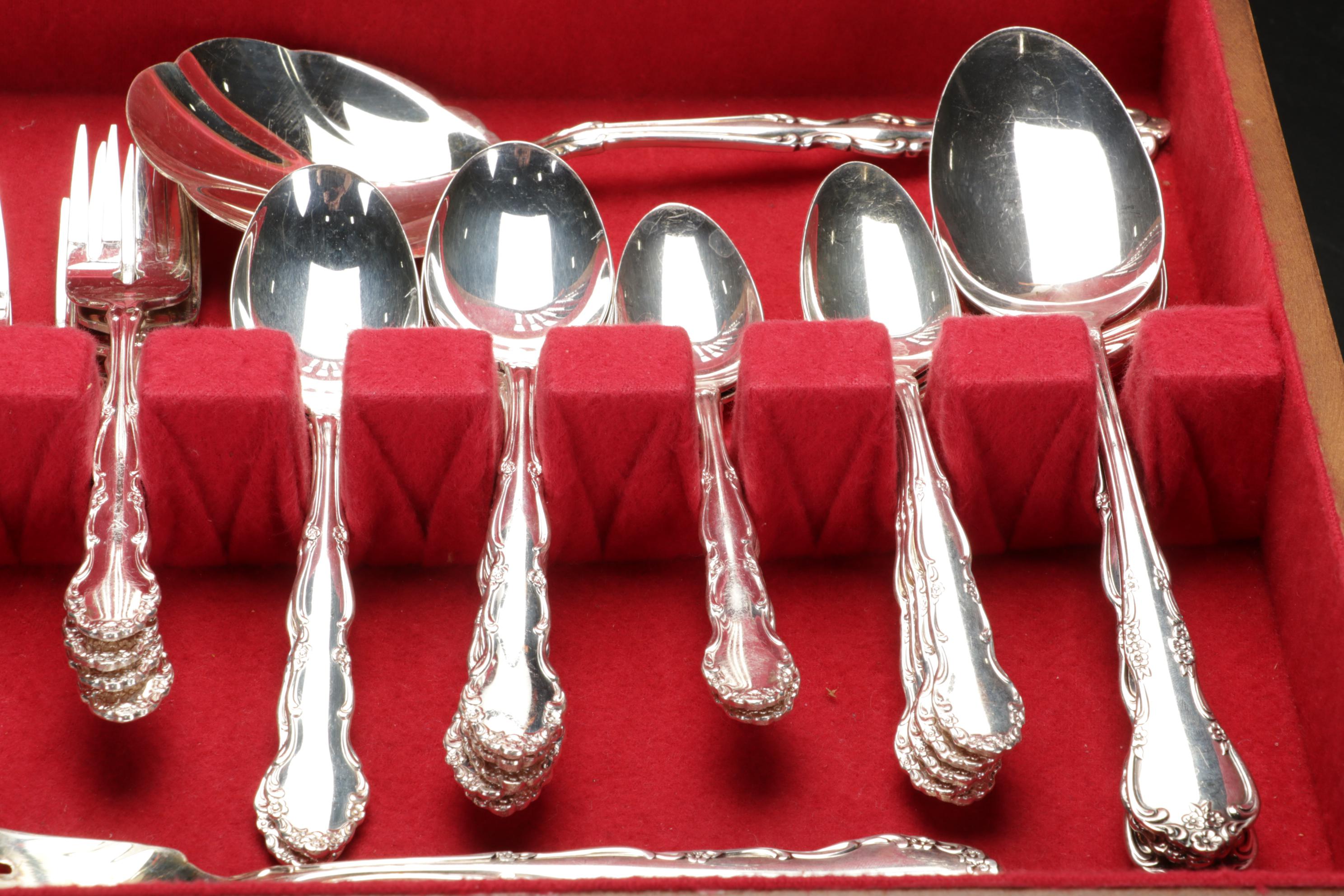 1881 Rogers with Other Silver Plate Flatware and Serving Pieces, 20th Century