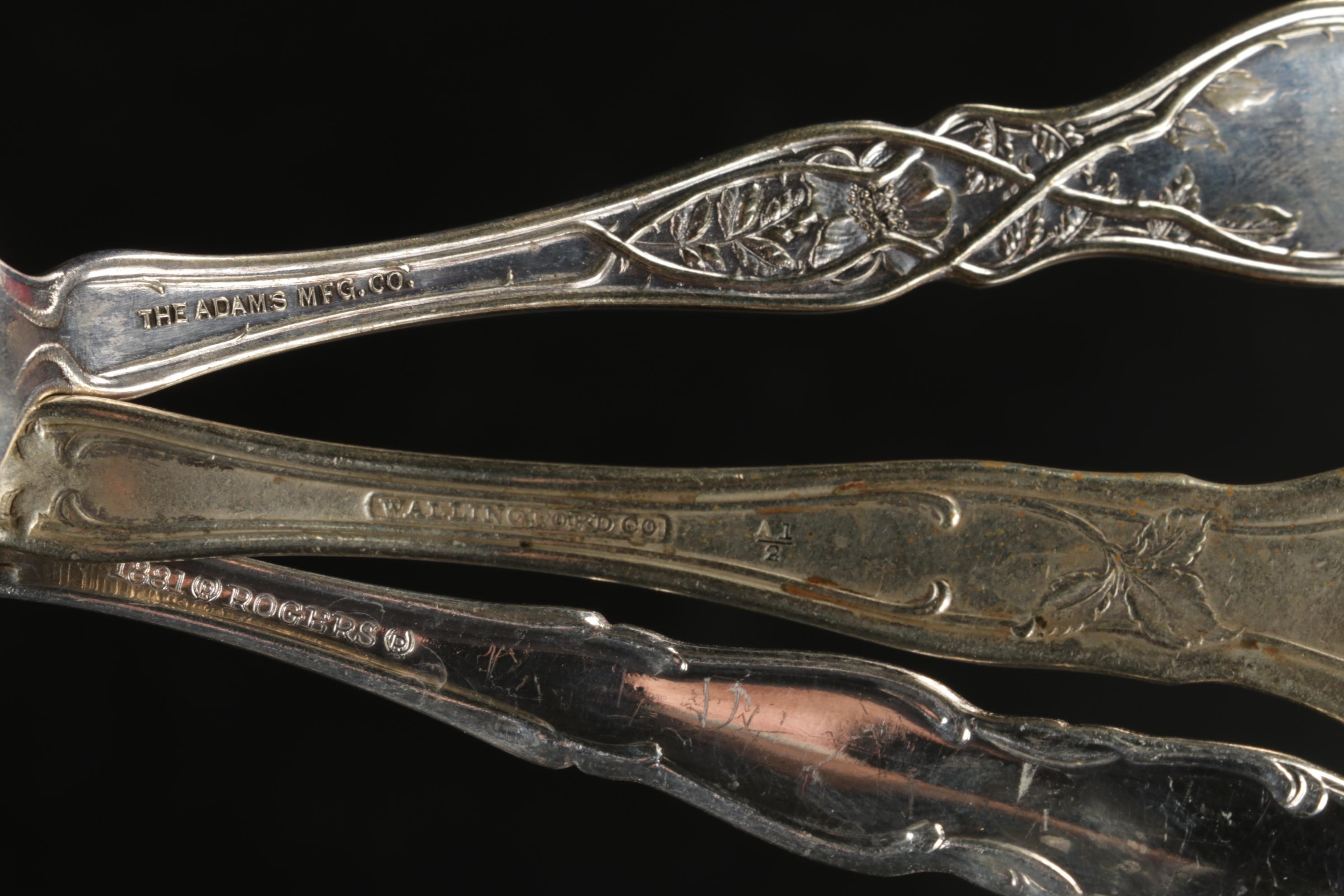 1881 Rogers with Other Silver Plate Flatware and Serving Pieces, 20th Century