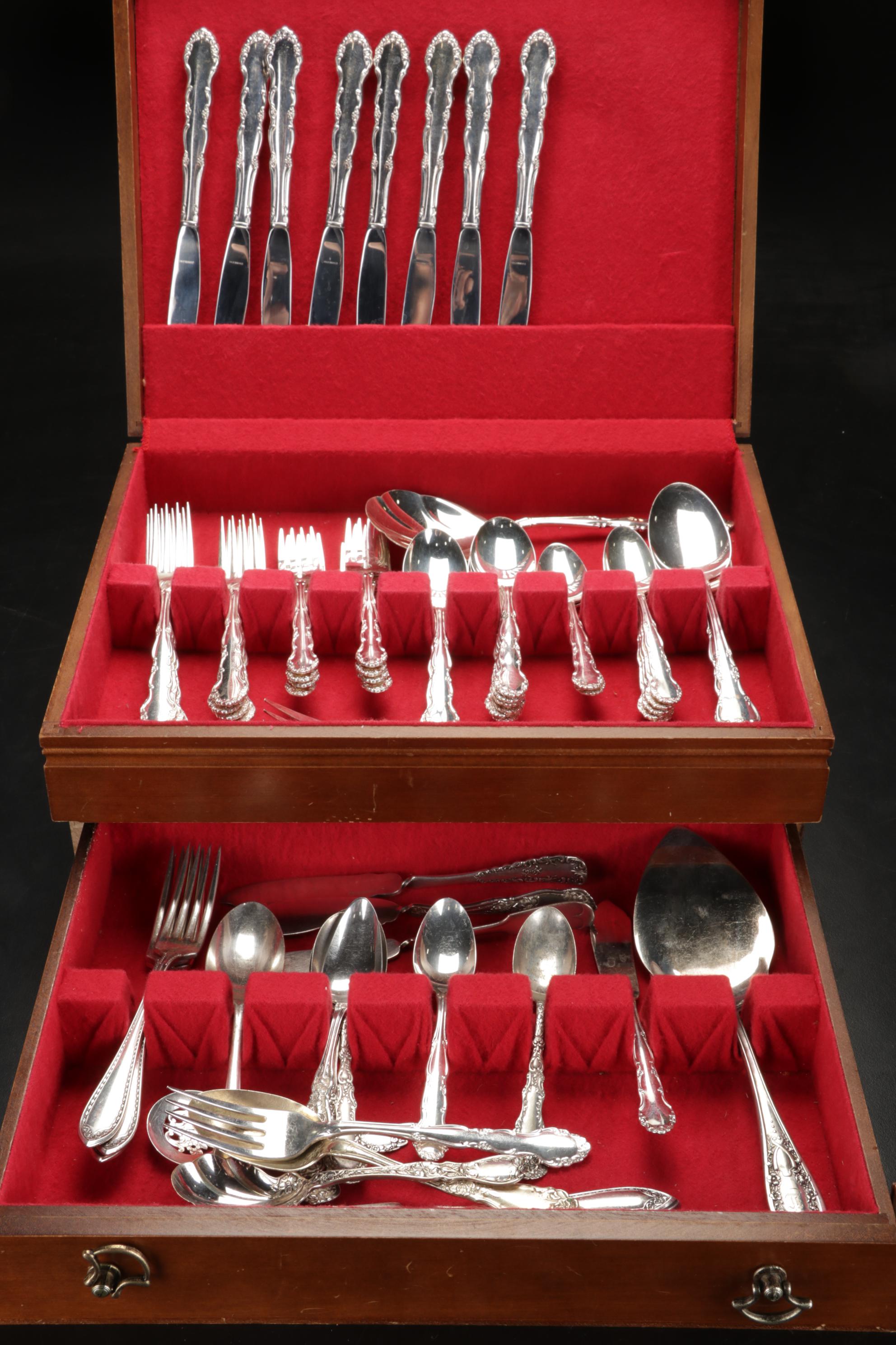 1881 Rogers with Other Silver Plate Flatware and Serving Pieces, 20th Century
