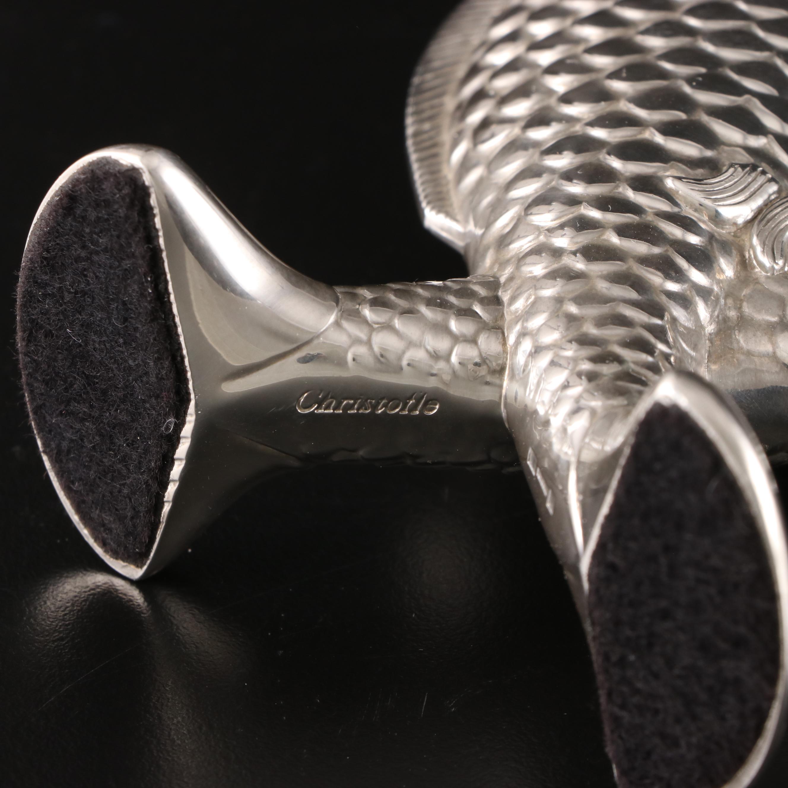 Christofle Silver Plate "Deux Poissons" Bud Vase