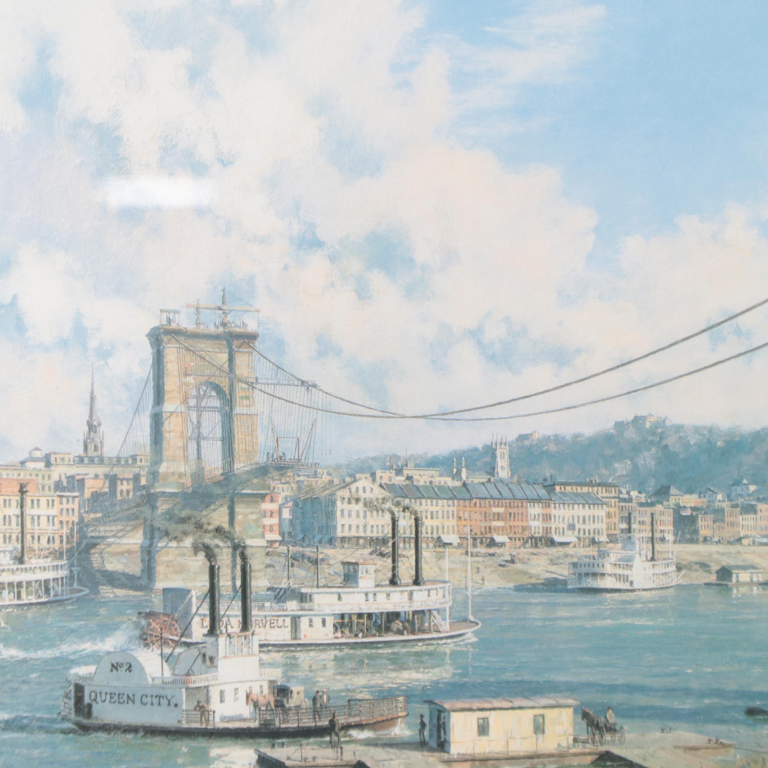 John Stobart Offset Lithograph "Cincinnati," 1990
