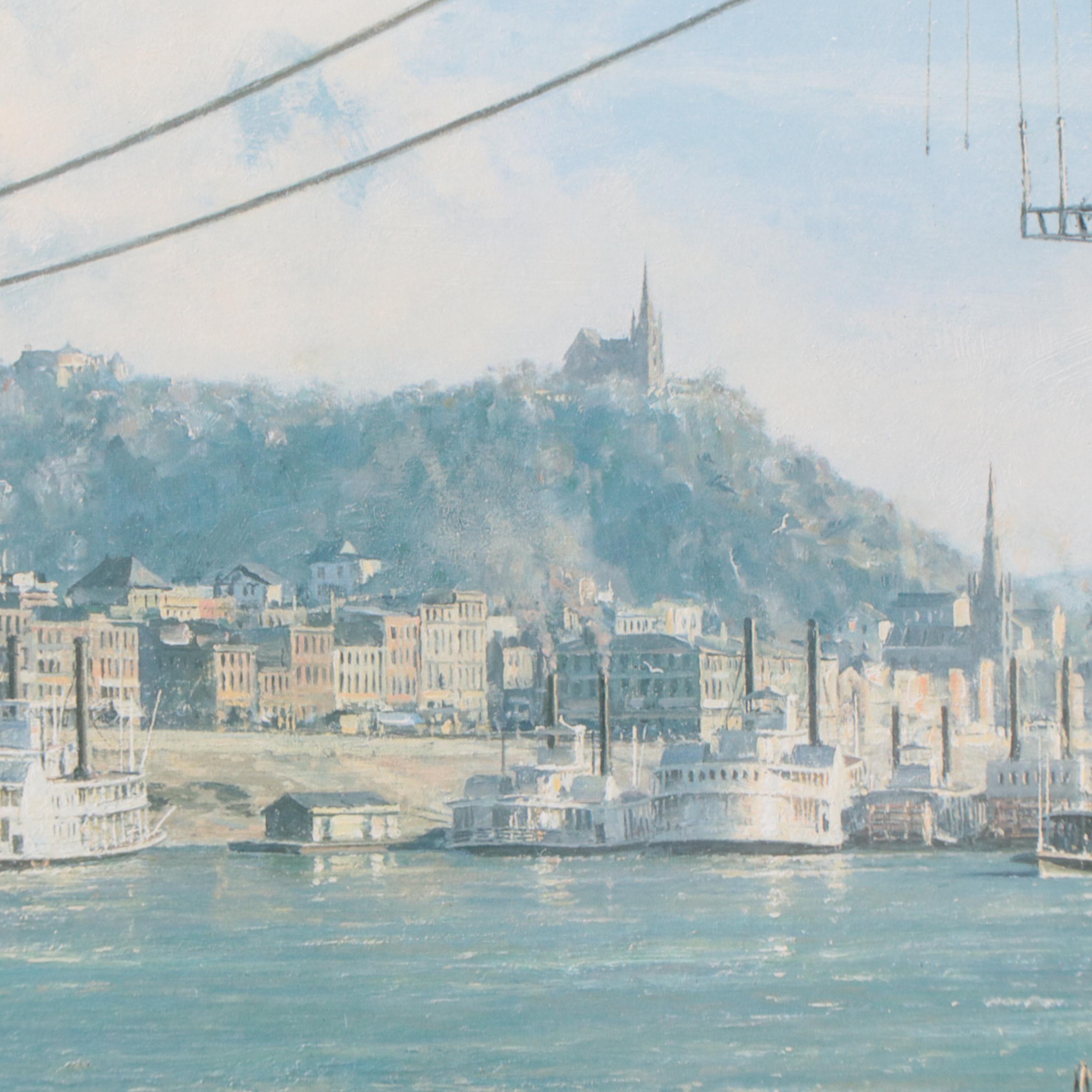 John Stobart Offset Lithograph "Cincinnati," 1990