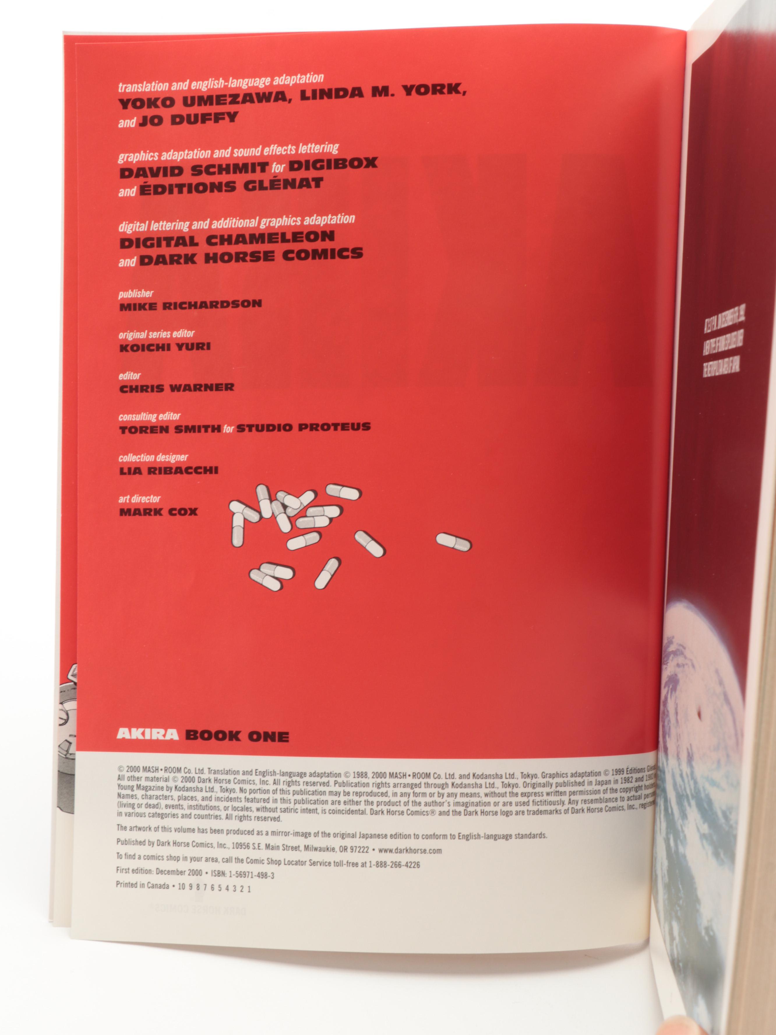 First Edition "Akira" Books 1-3 and Book 5 by Katsuhiro Otomo