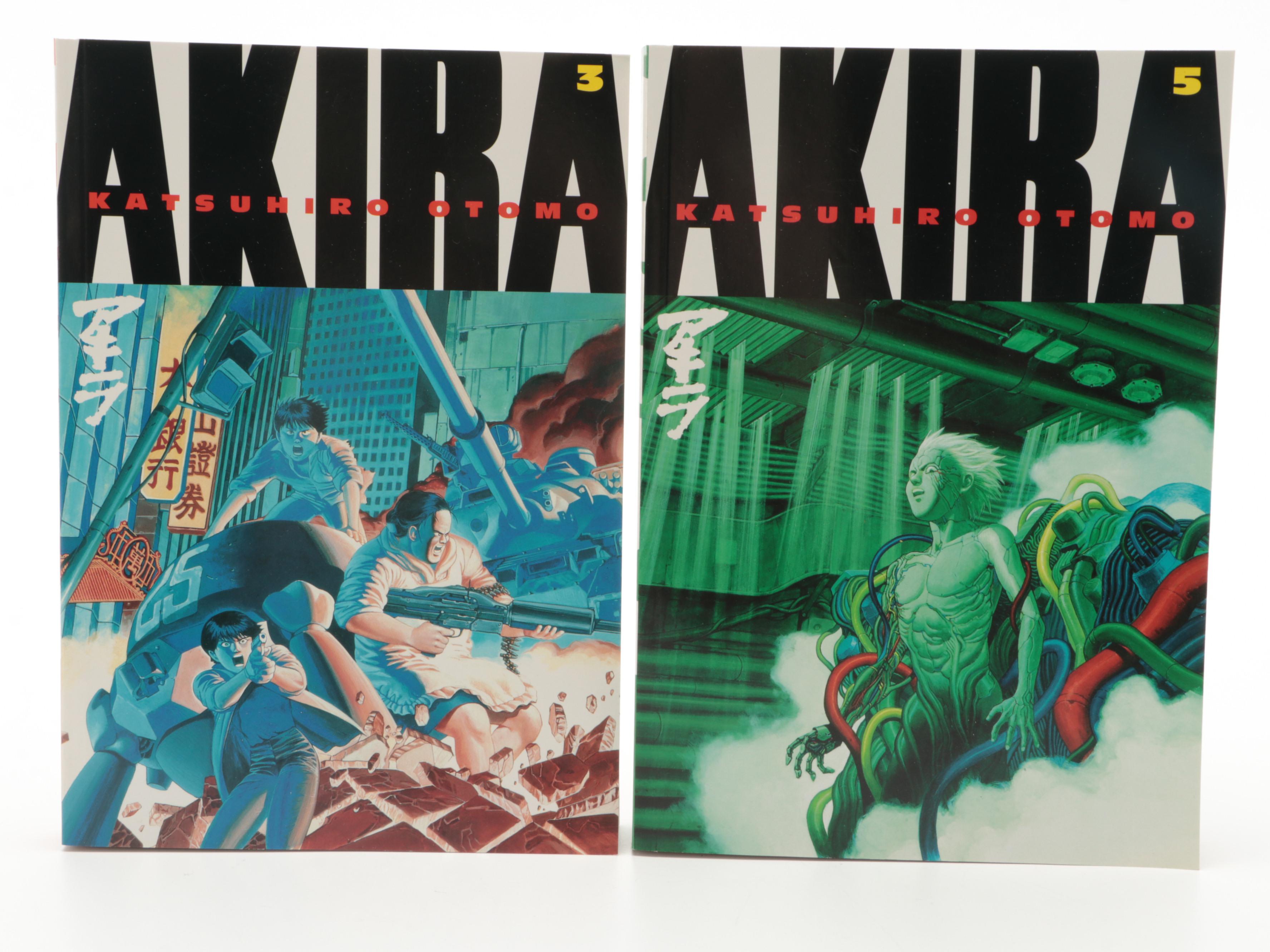 First Edition "Akira" Books 1-3 and Book 5 by Katsuhiro Otomo