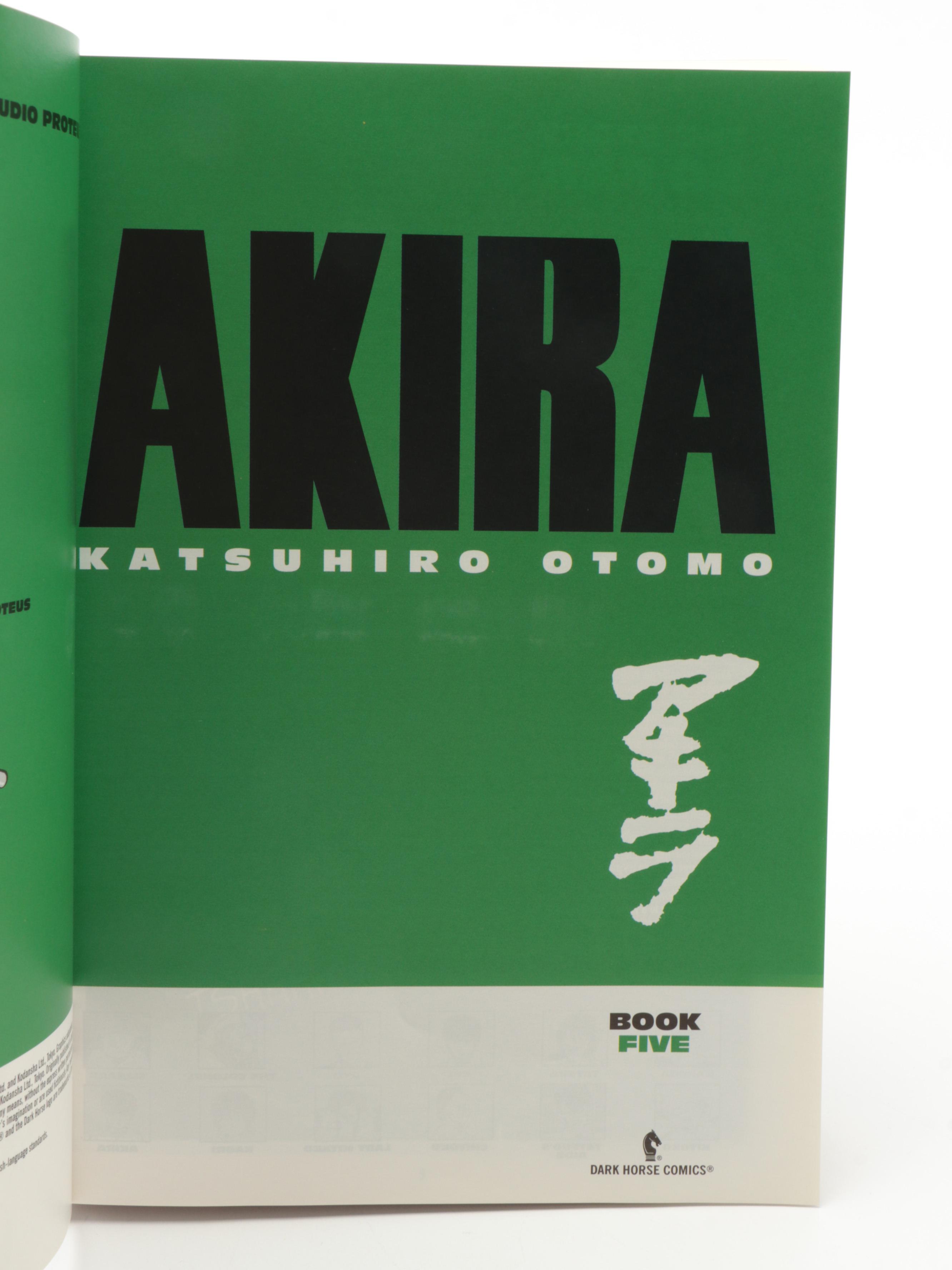 First Edition "Akira" Books 1-3 and Book 5 by Katsuhiro Otomo