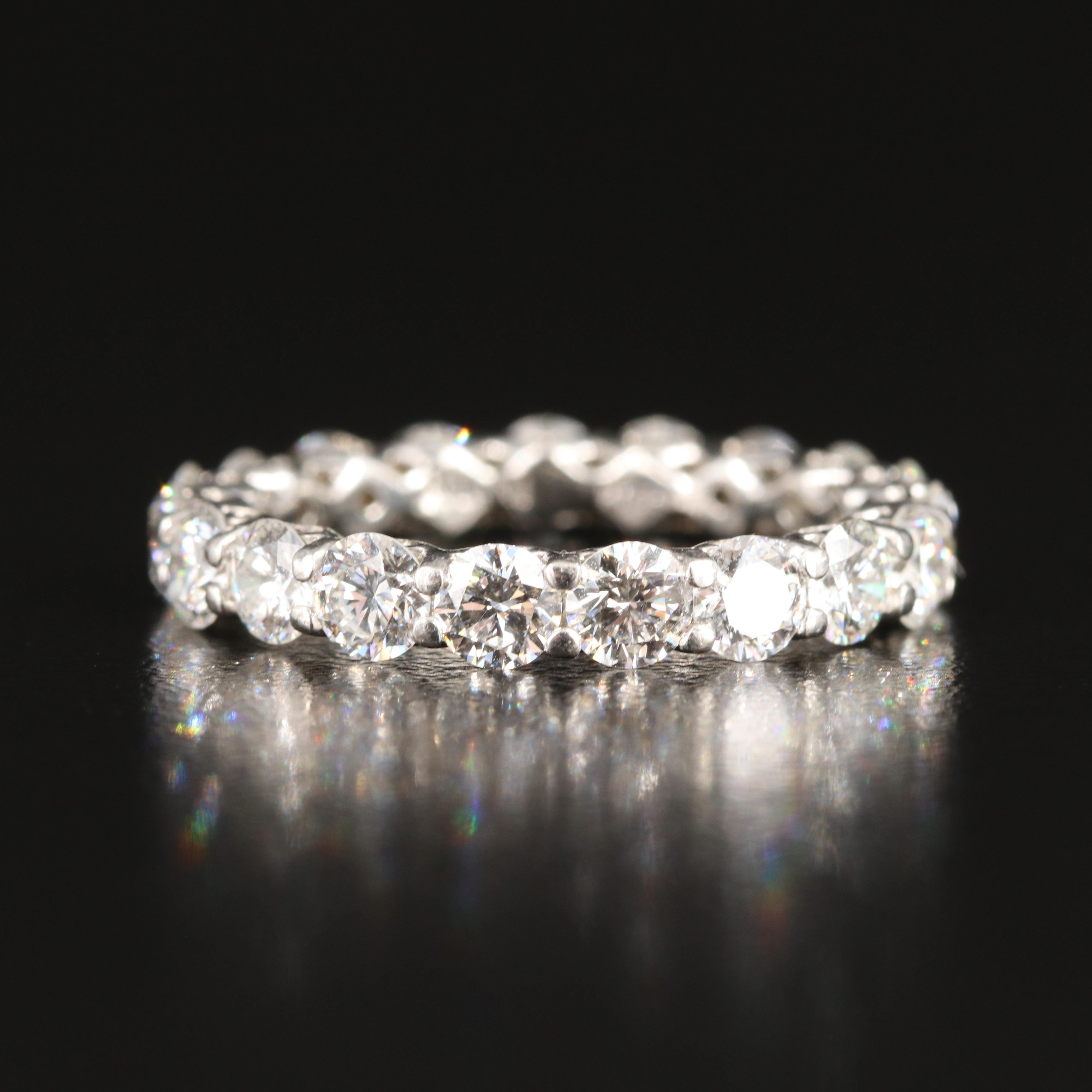 Platinum 3.14 CTW Diamond Eternity Band with Online Digital IGI Report