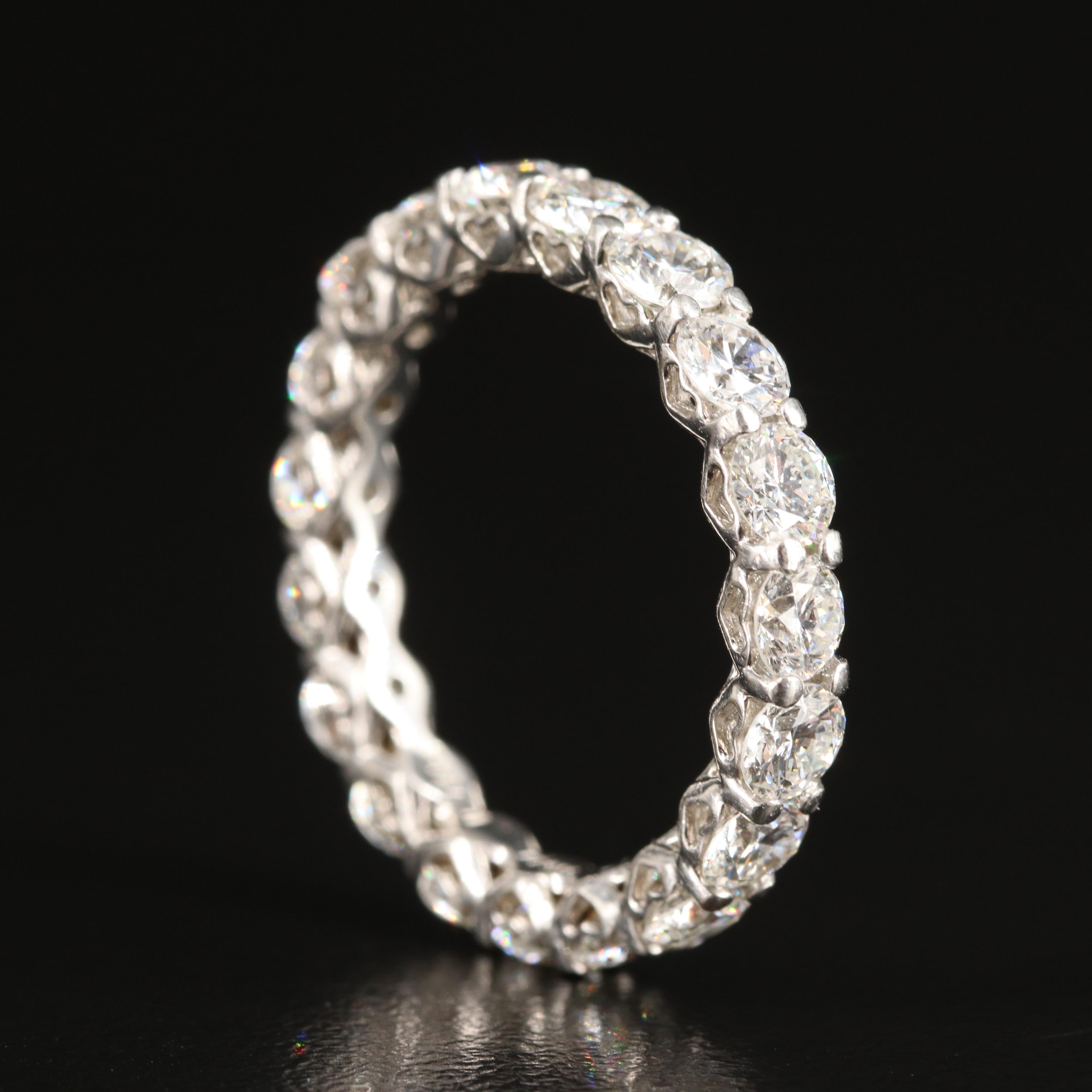 Platinum 3.14 CTW Diamond Eternity Band with Online Digital IGI Report