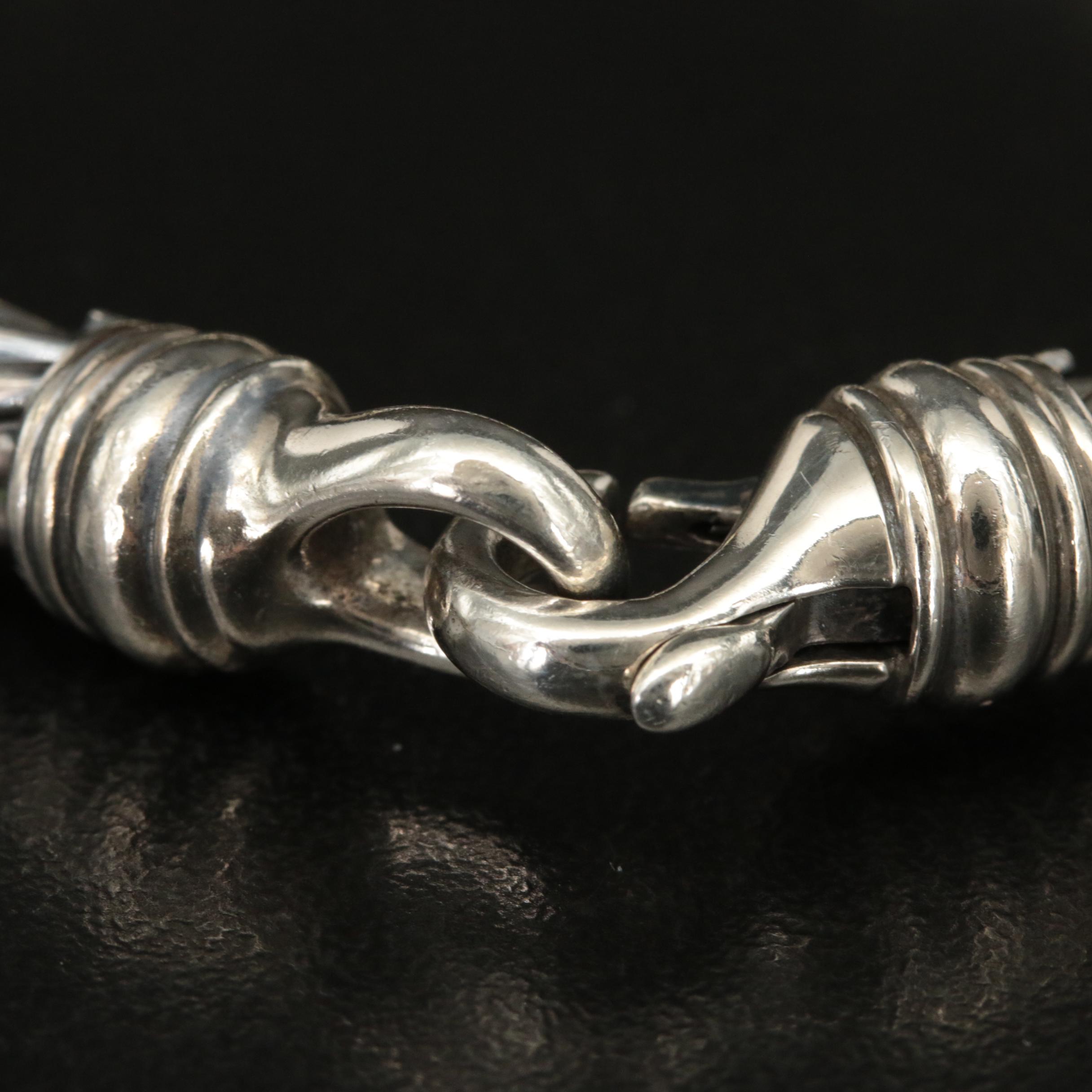 David Yurman "Hampton" Sterling Pearl Cable Station Bracelet