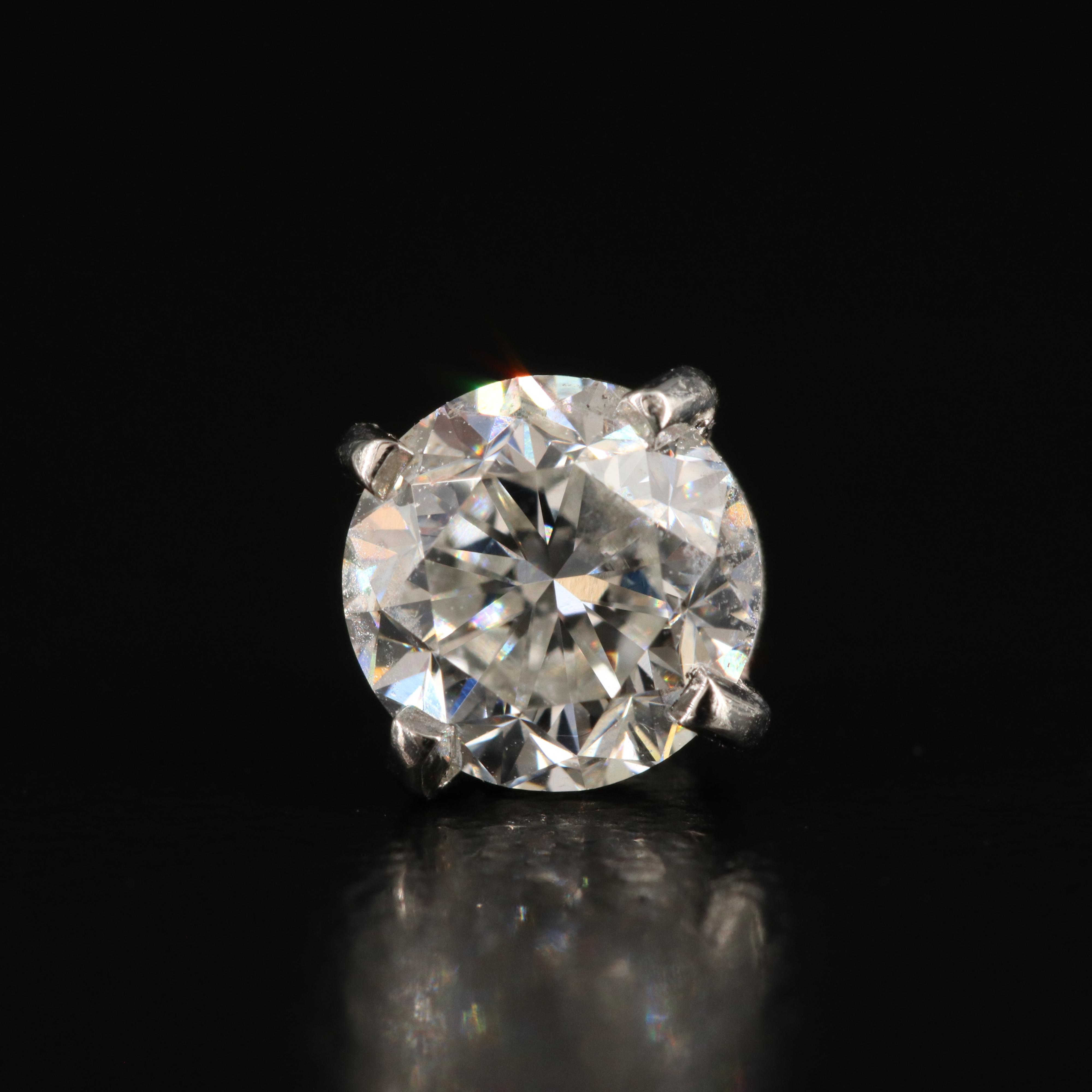 Platinum 2.01 CTW Diamond Stud Earrings with GIA eReports