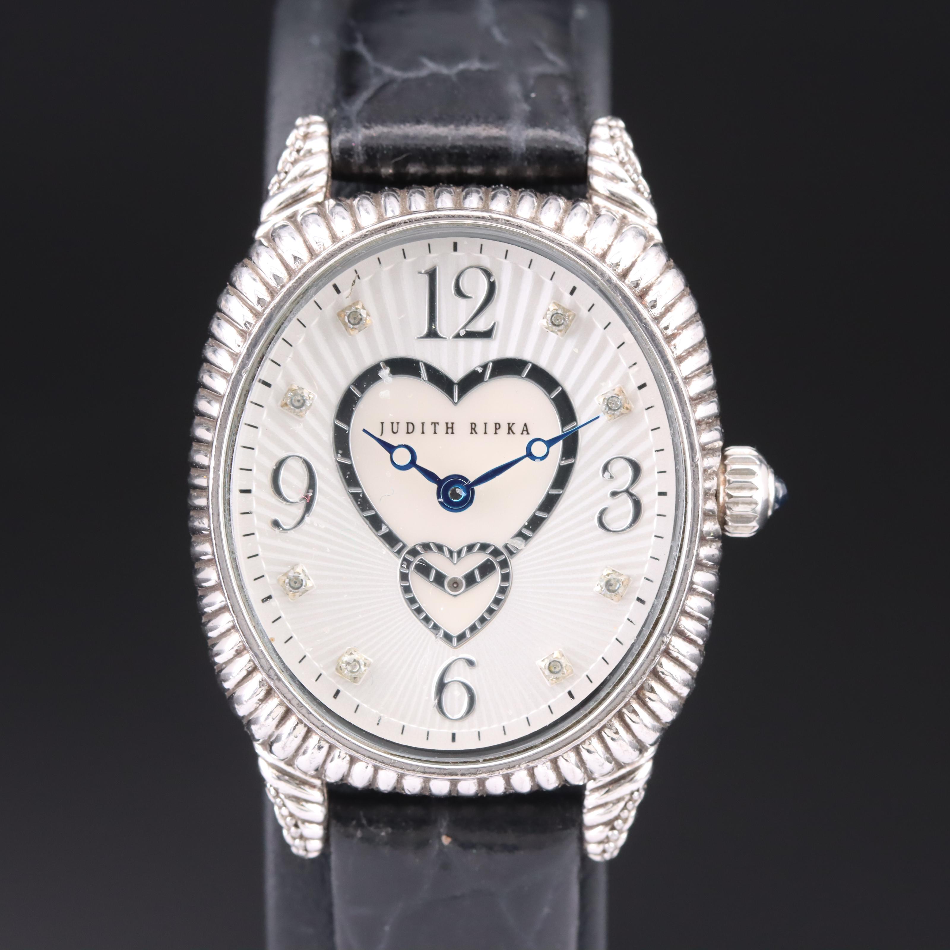 Judith Ripka Sterling Diamond Quartz Watch