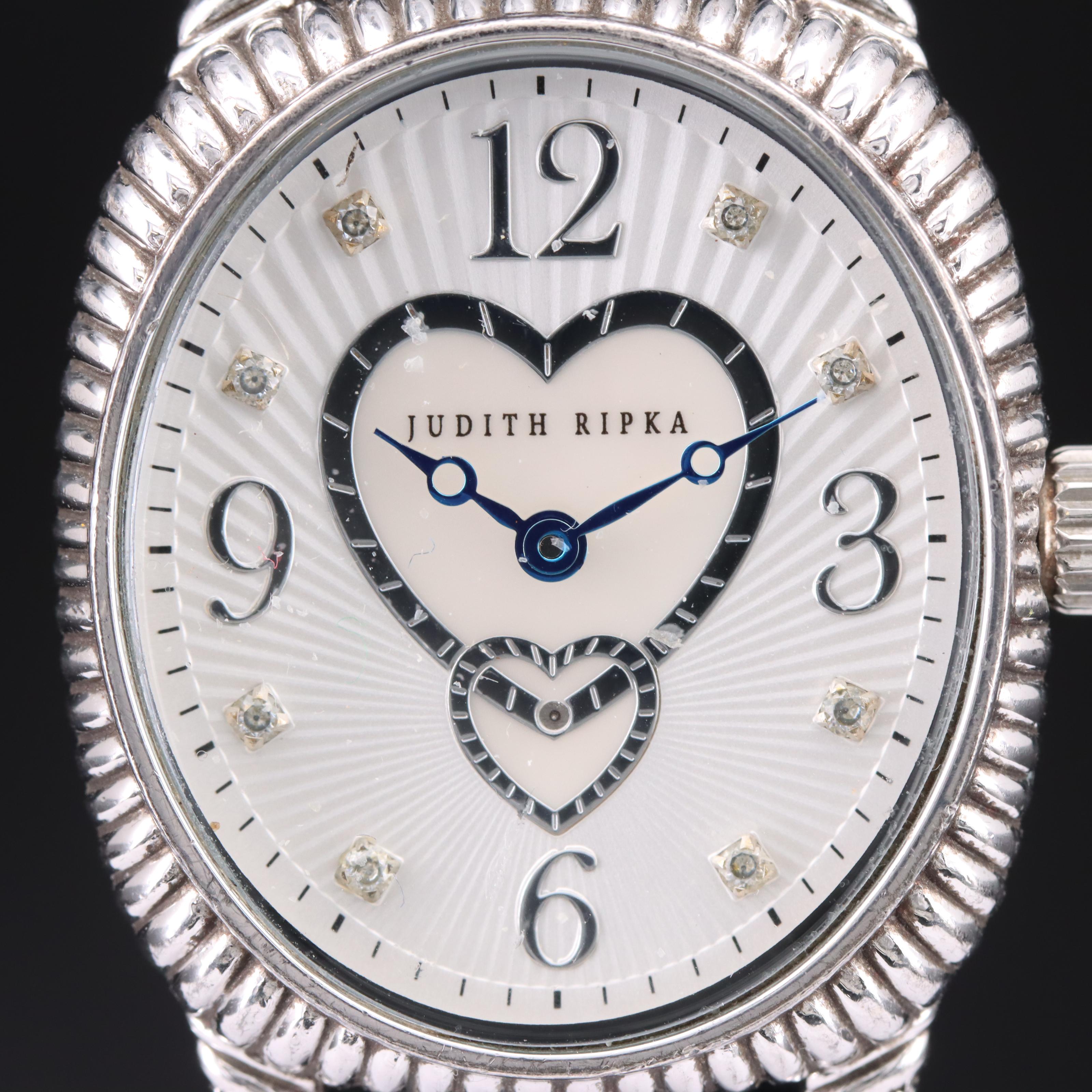 Judith Ripka Sterling Diamond Quartz Watch