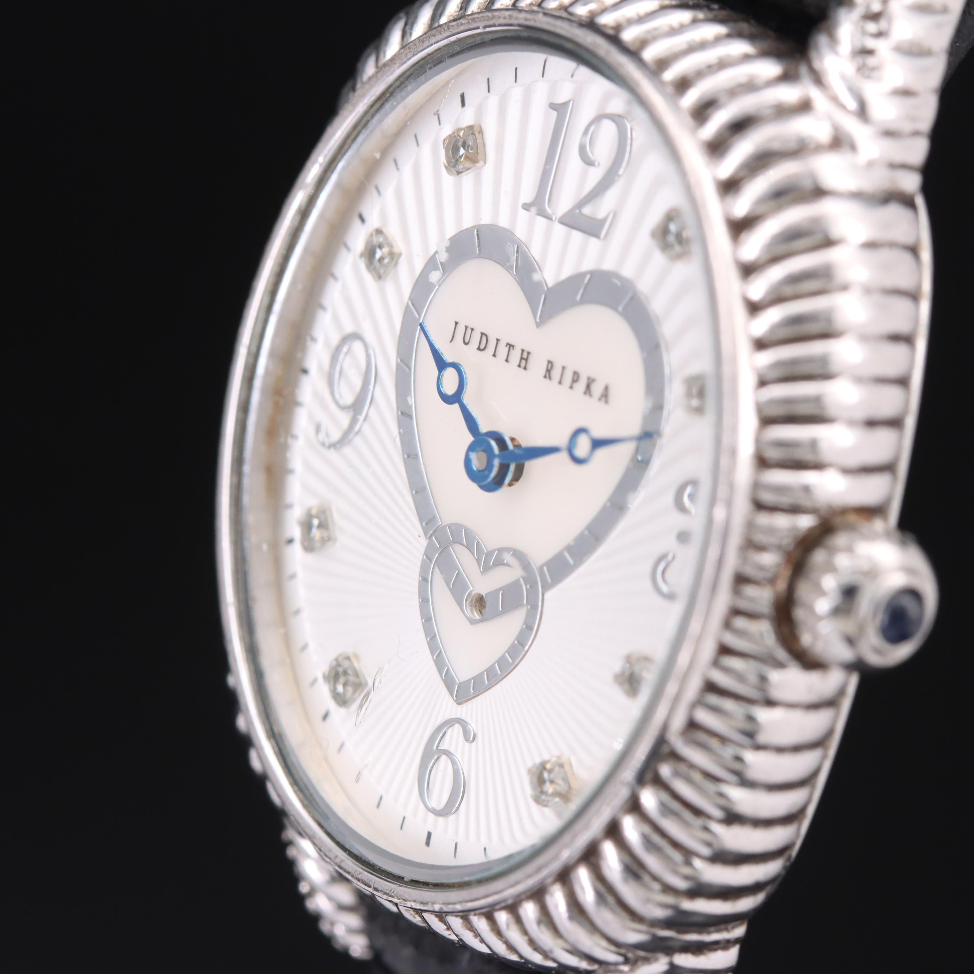 Judith Ripka Sterling Diamond Quartz Watch