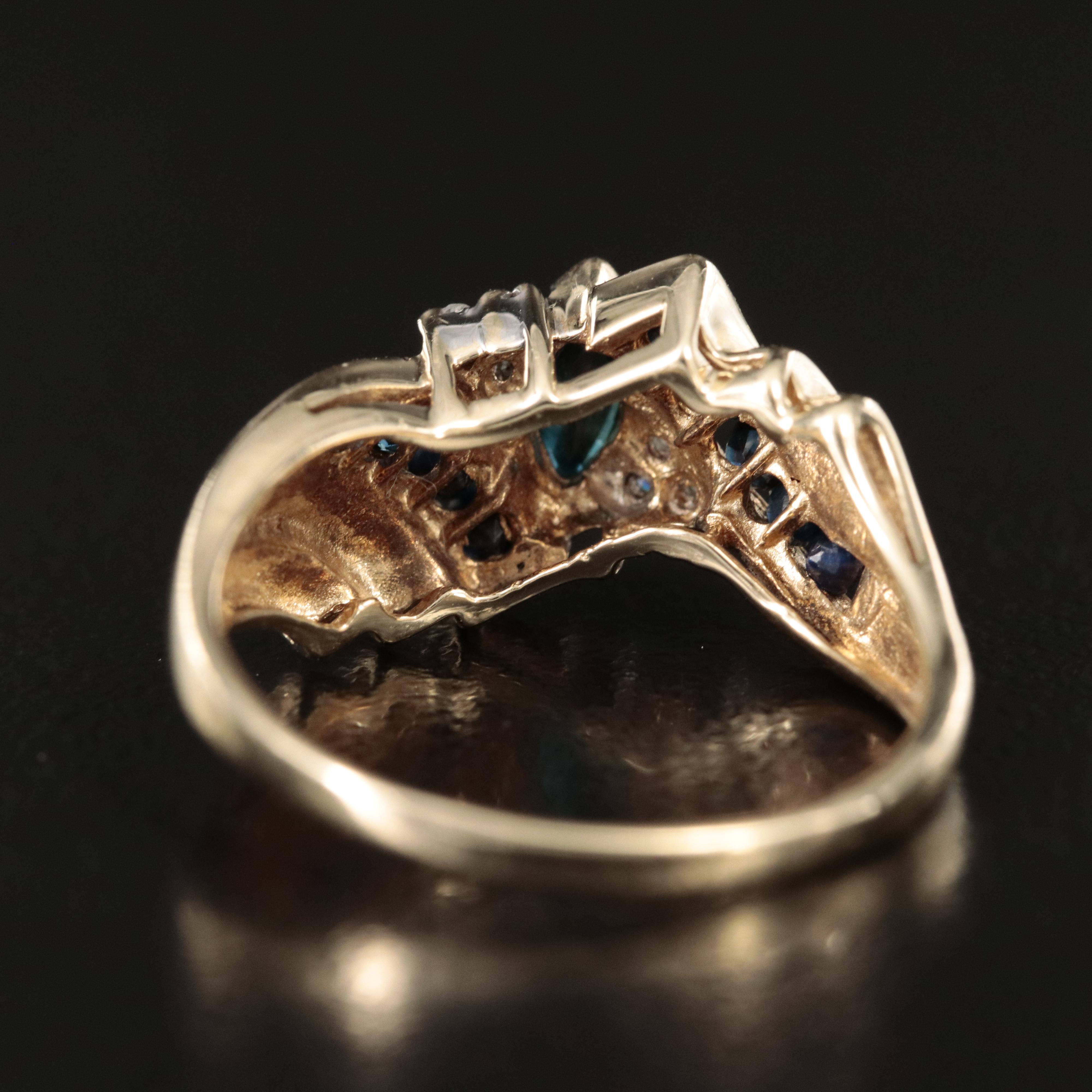 10K Sapphire and Diamond Ring