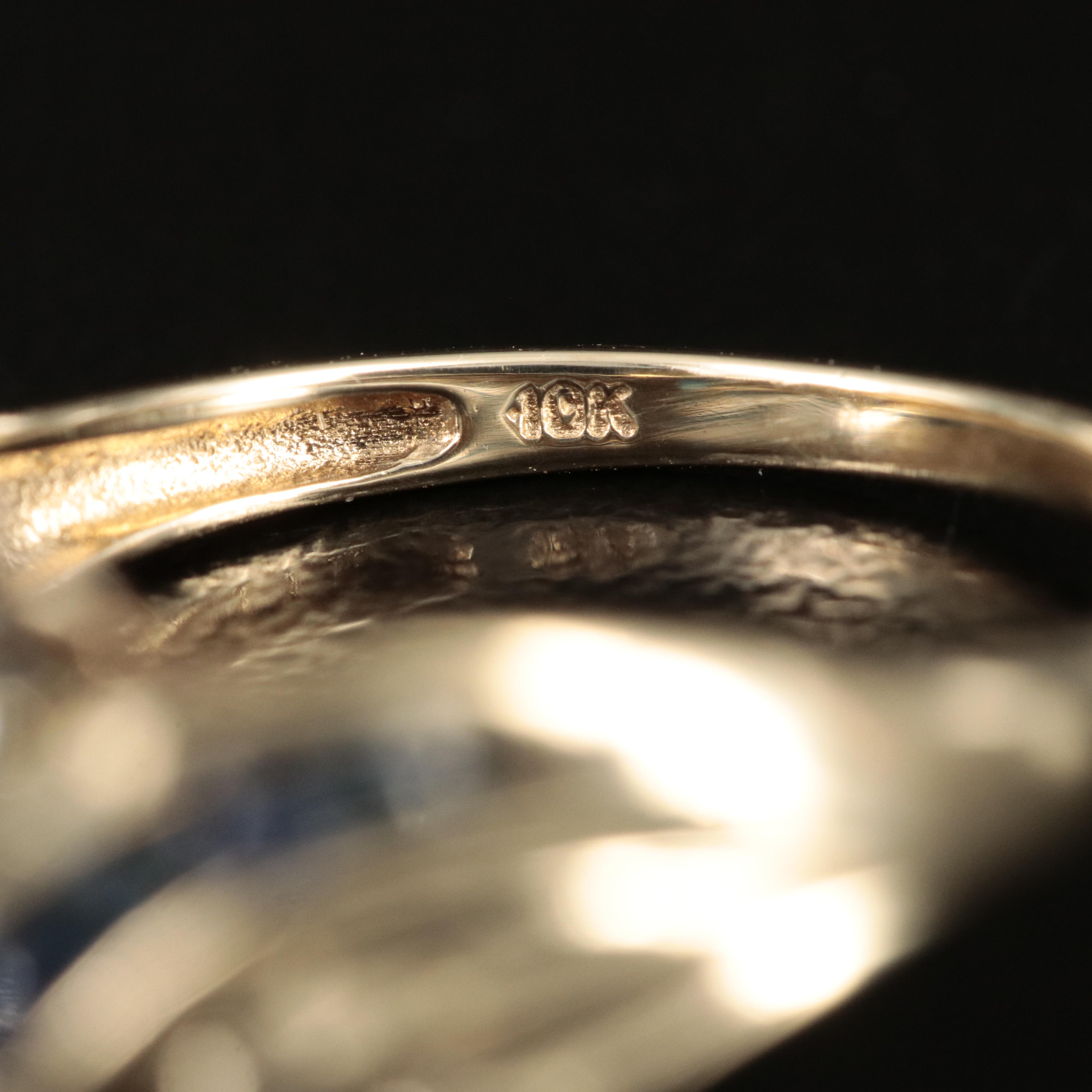 10K Sapphire and Diamond Ring