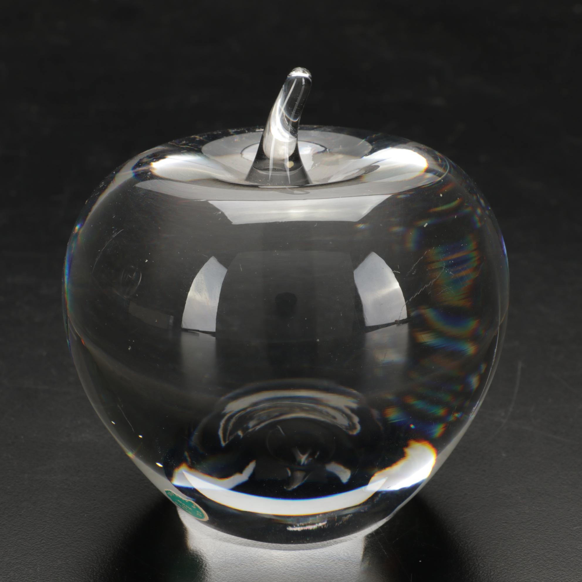 Tiffany & Co. "Apple" Crystal Paperweights