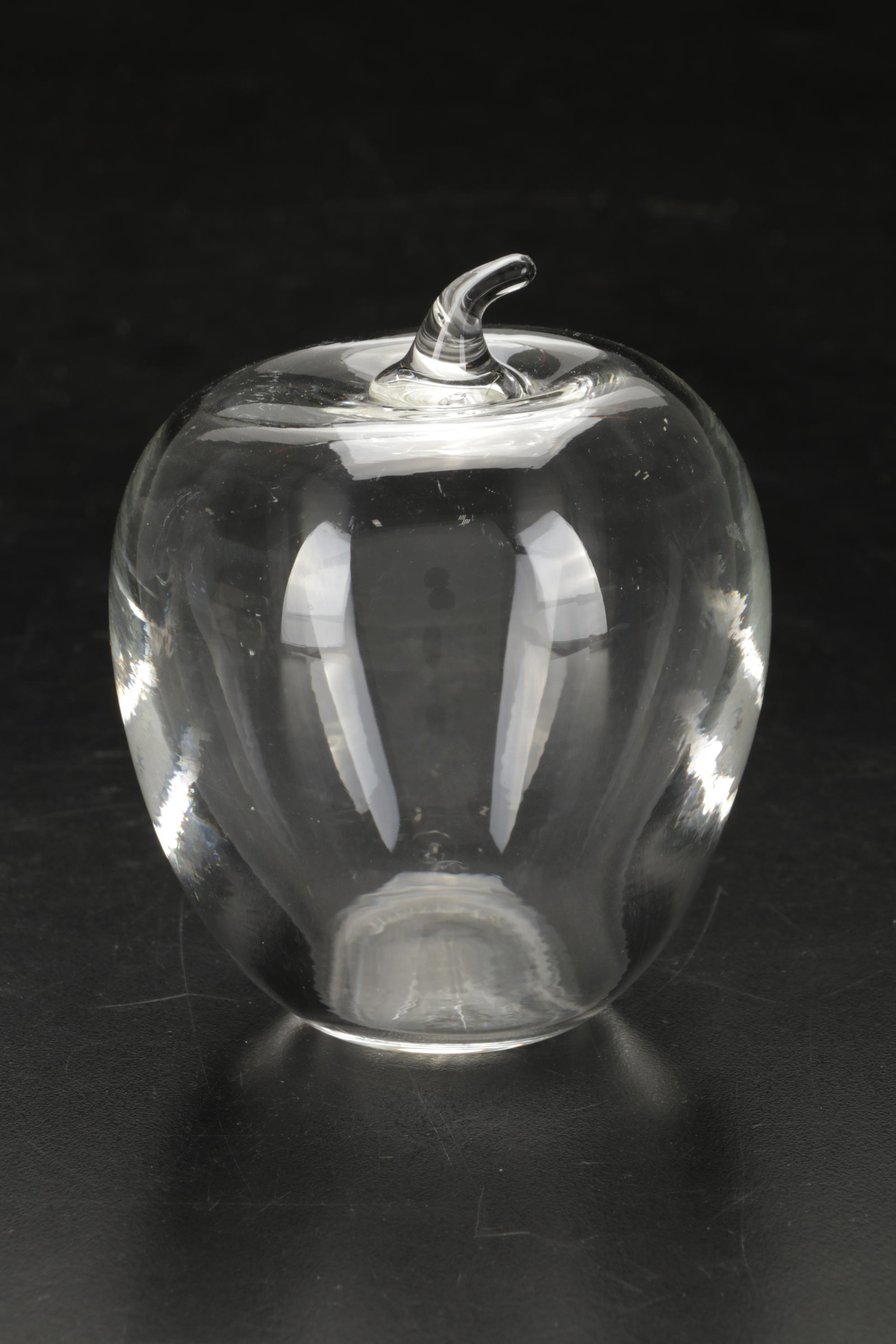Tiffany & Co. "Apple" Crystal Paperweights