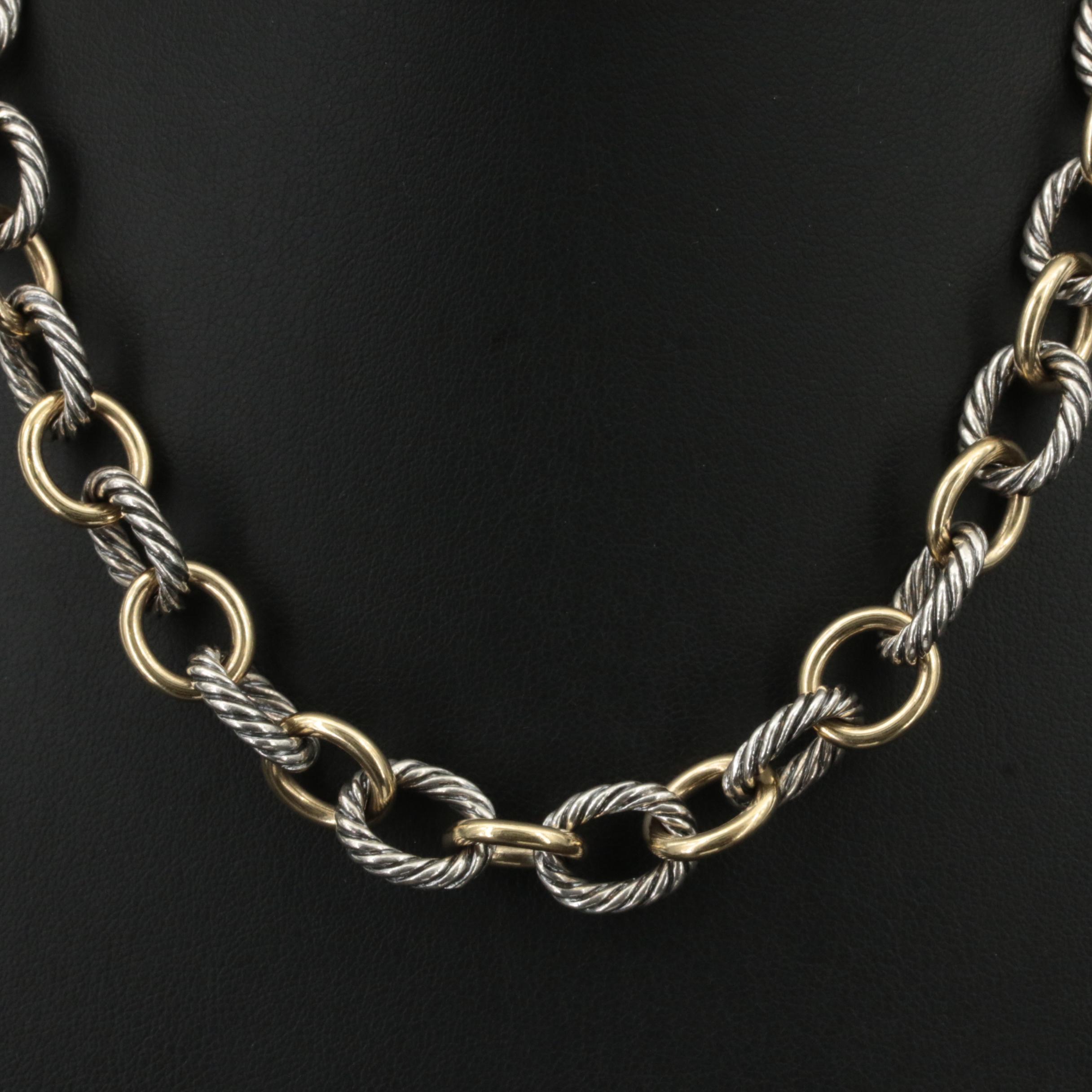 David Yurman Sterling Oval Link Necklace