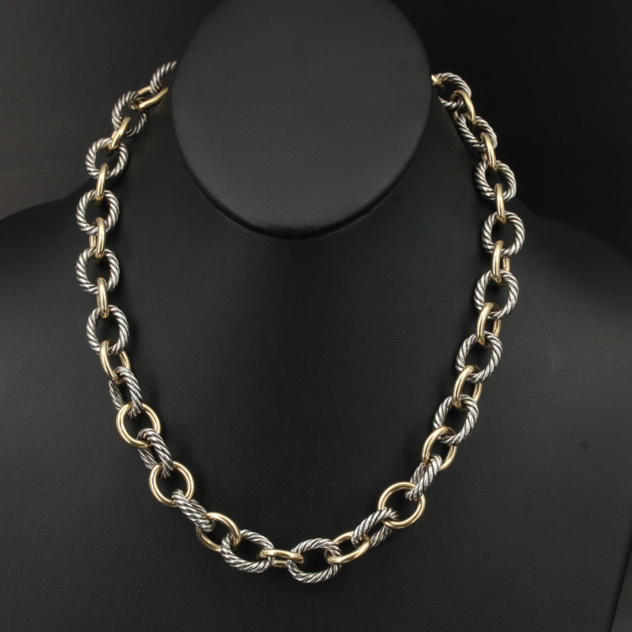 David Yurman Sterling Oval Link Necklace
