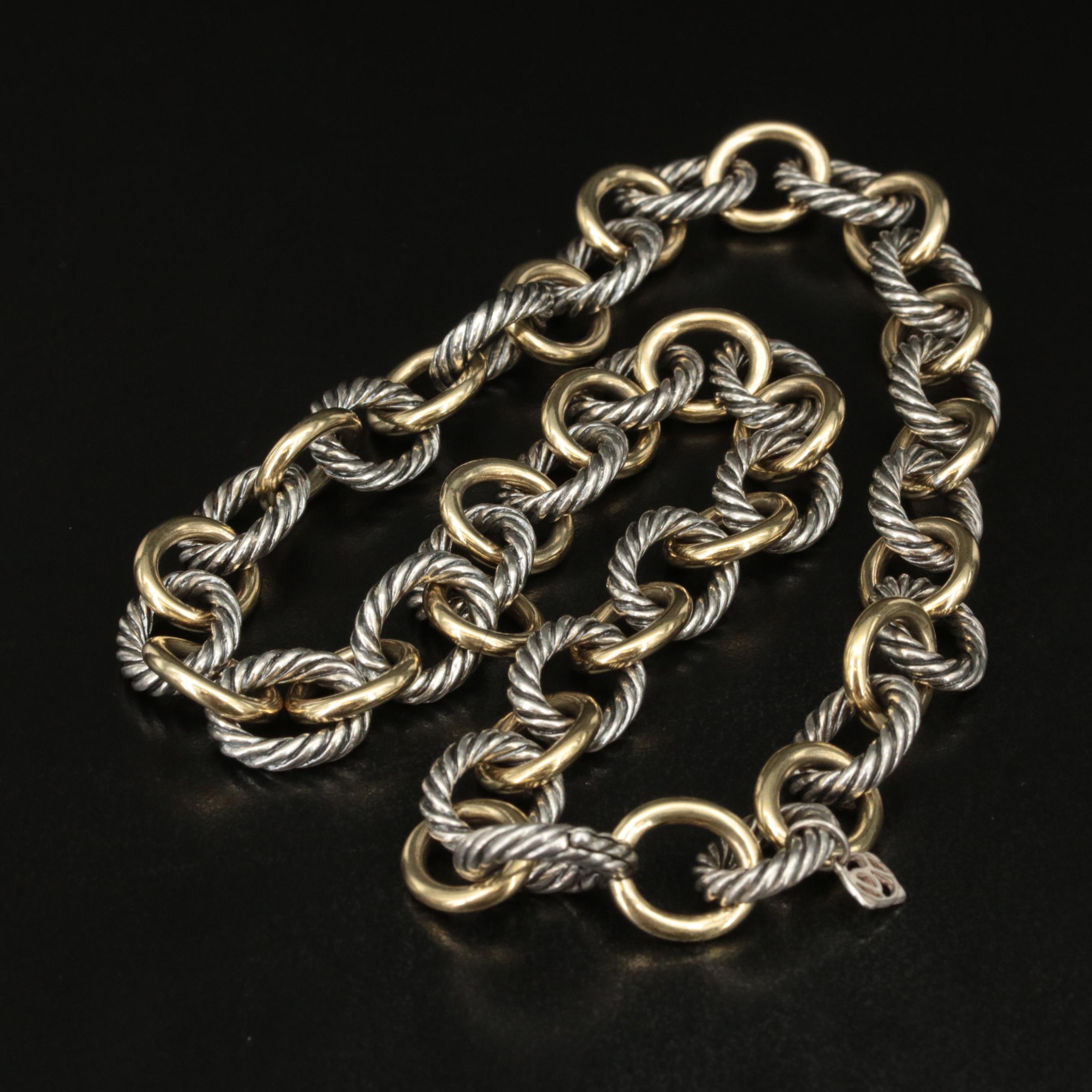 David Yurman Sterling Oval Link Necklace