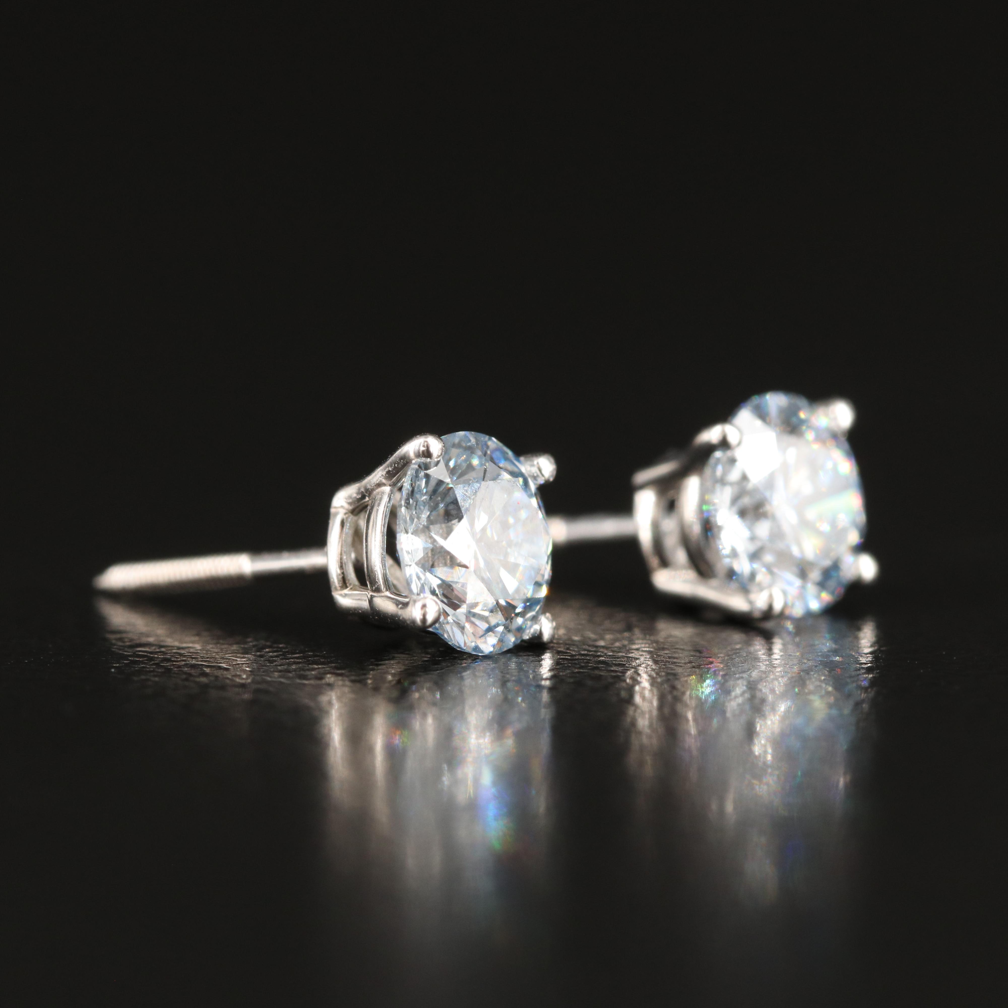 14K 1.29 CTW Lab Grown Diamond Stud Earrings