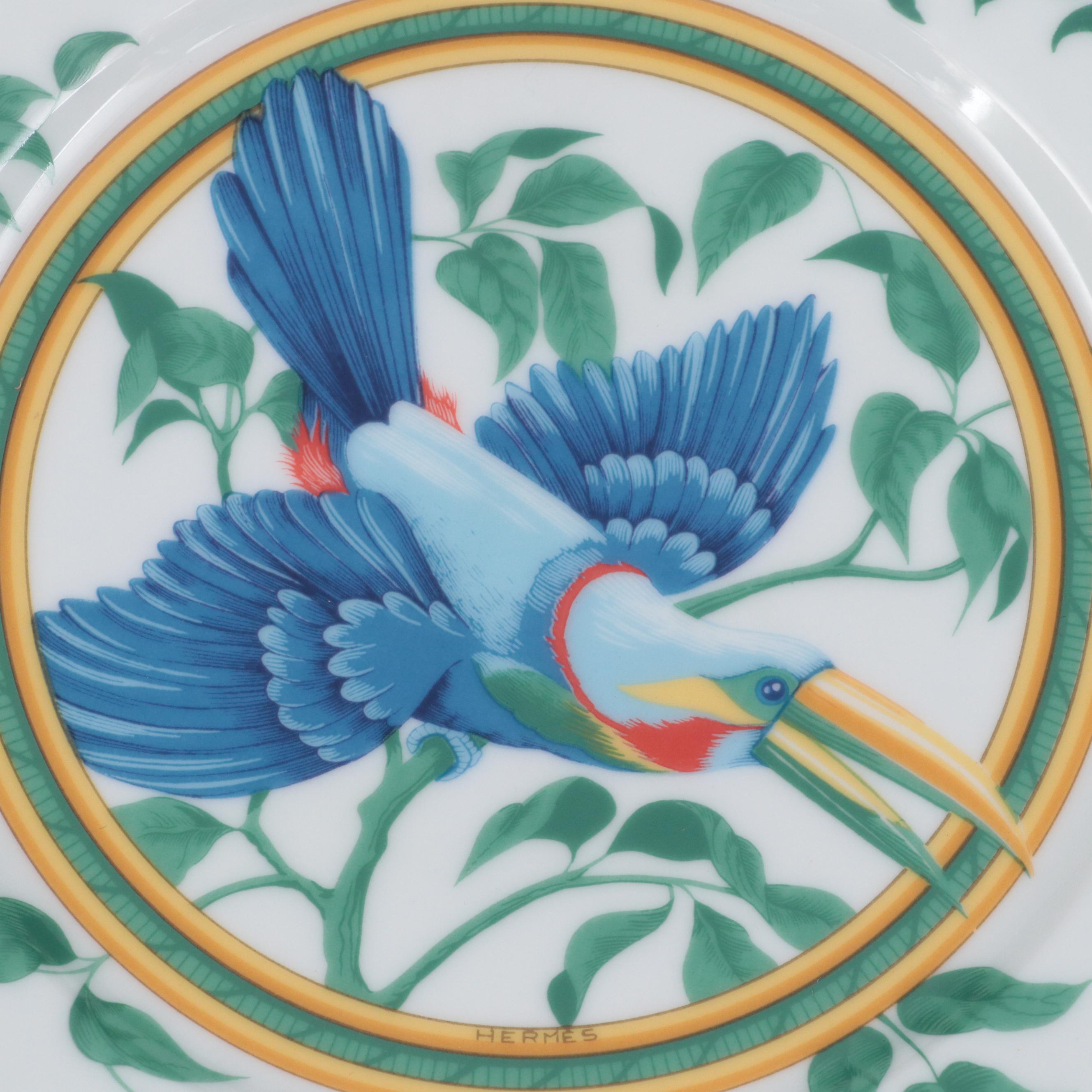 Hermès "Toucans" Porcelain Dessert Plate EBTH