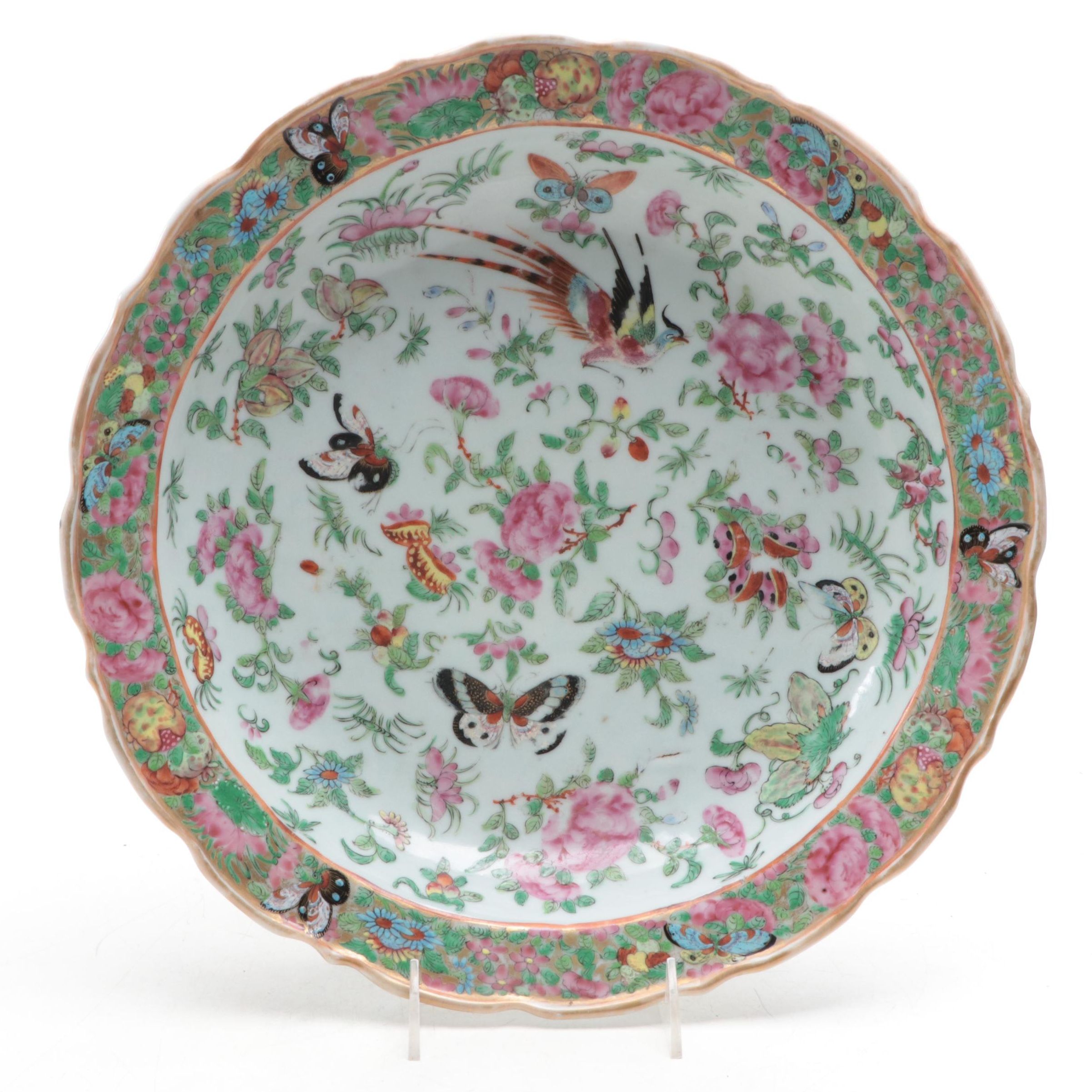 Chinese Export Famille Rose Porcelain Plate, 19th Century