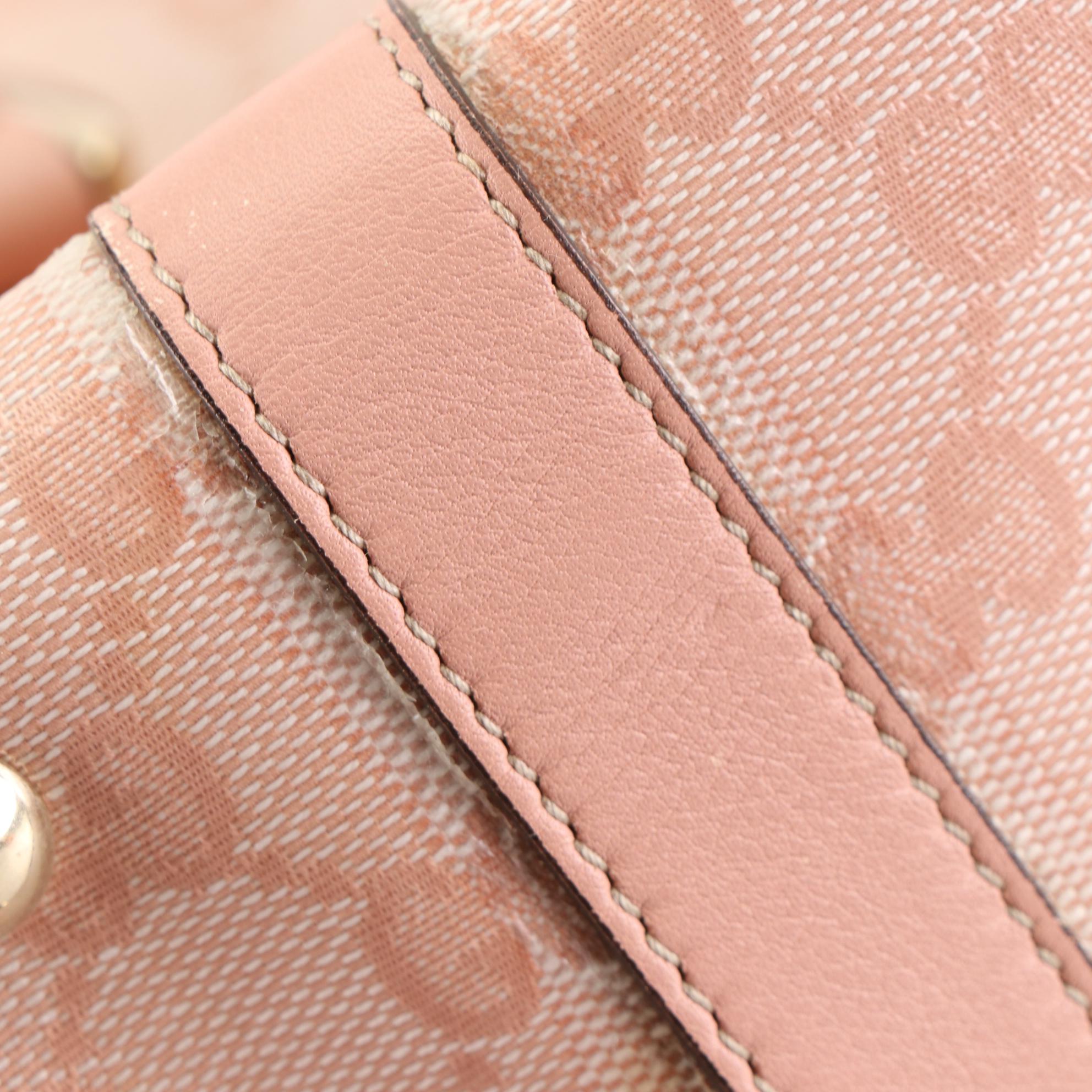 Gucci Abbey Tote in Glossy Pink GG Canvas with Pink Leather Trim