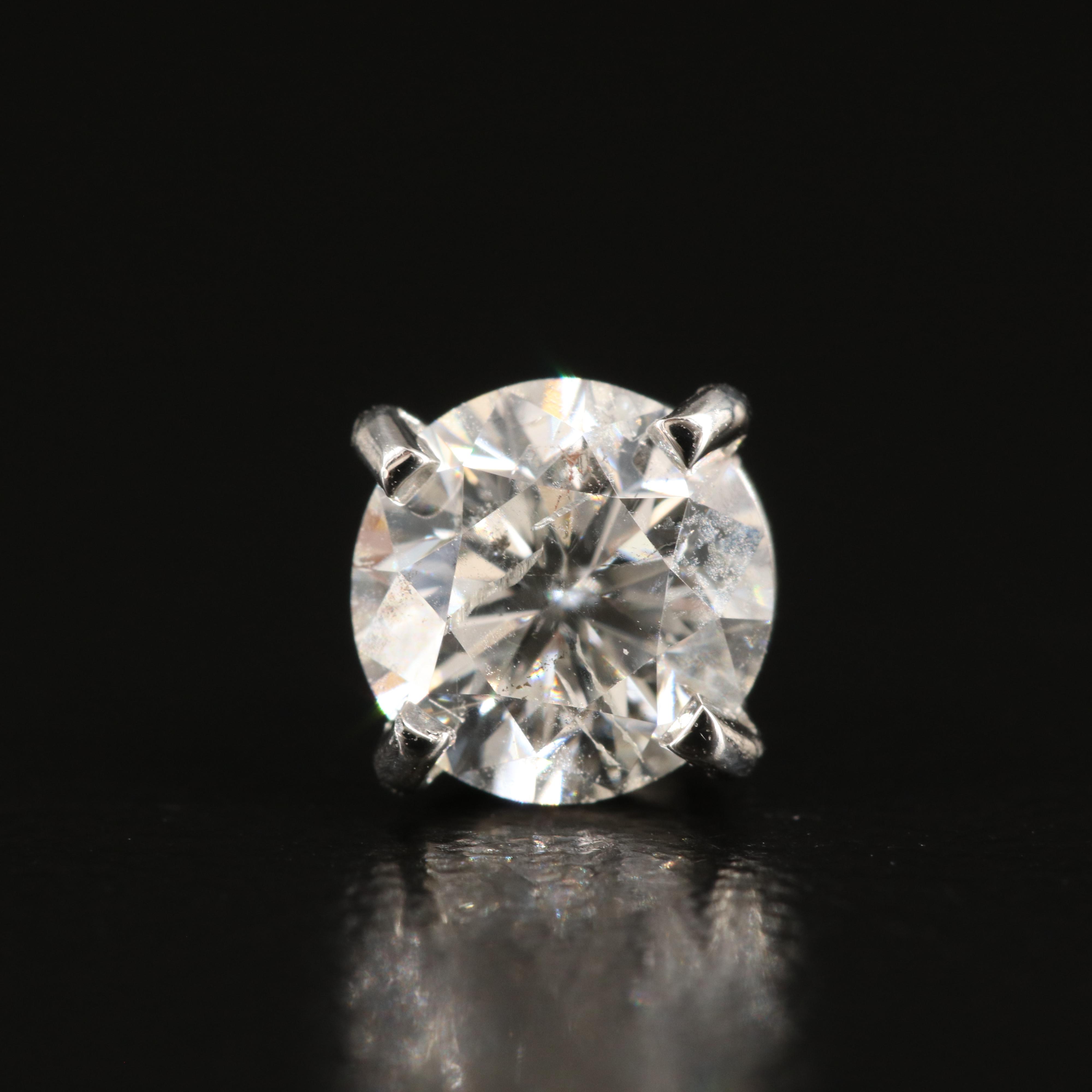 Platinum 1.80 CTW Diamond Stud Earrings with GIA eReports