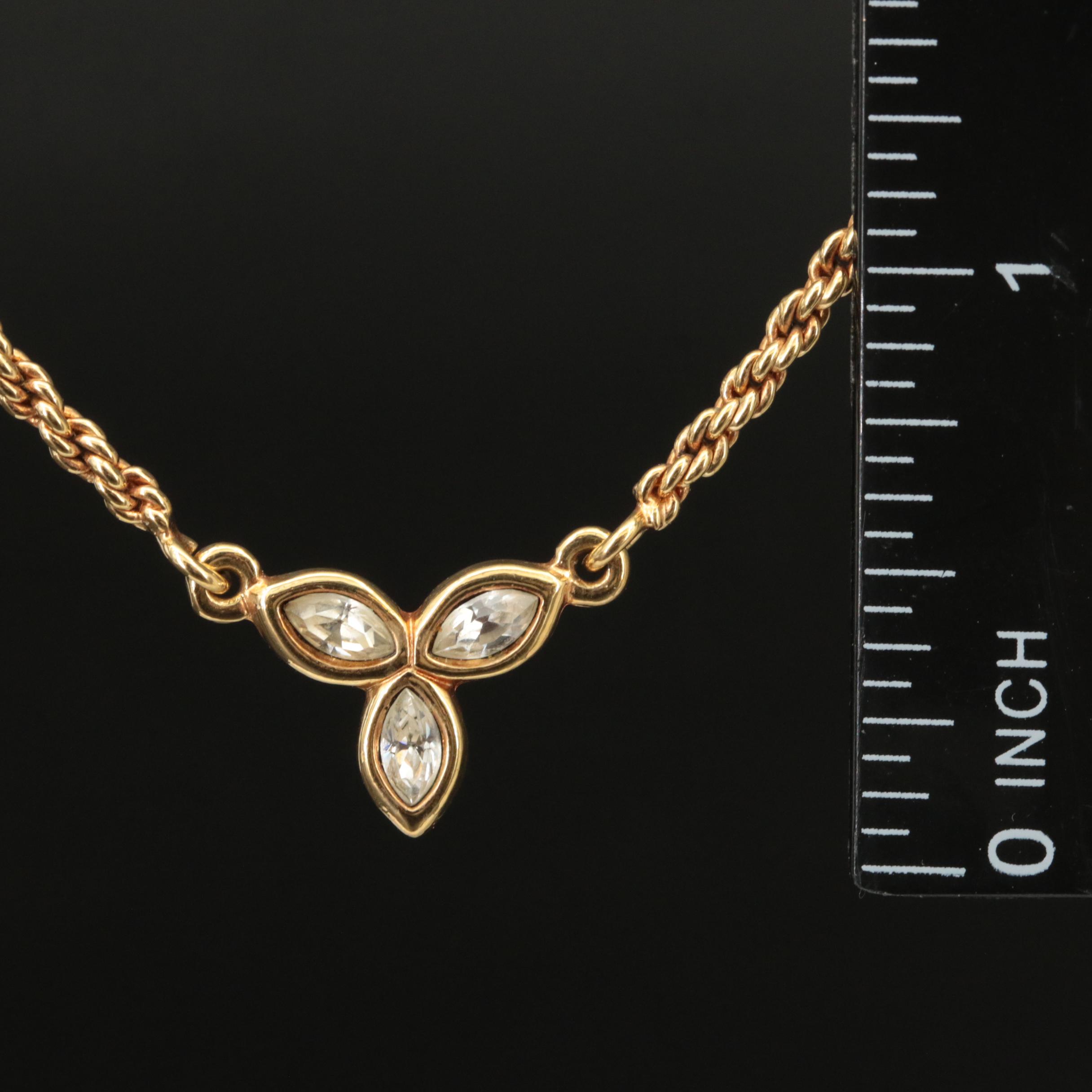 Christian Dior Rhinestone Trillium Necklace