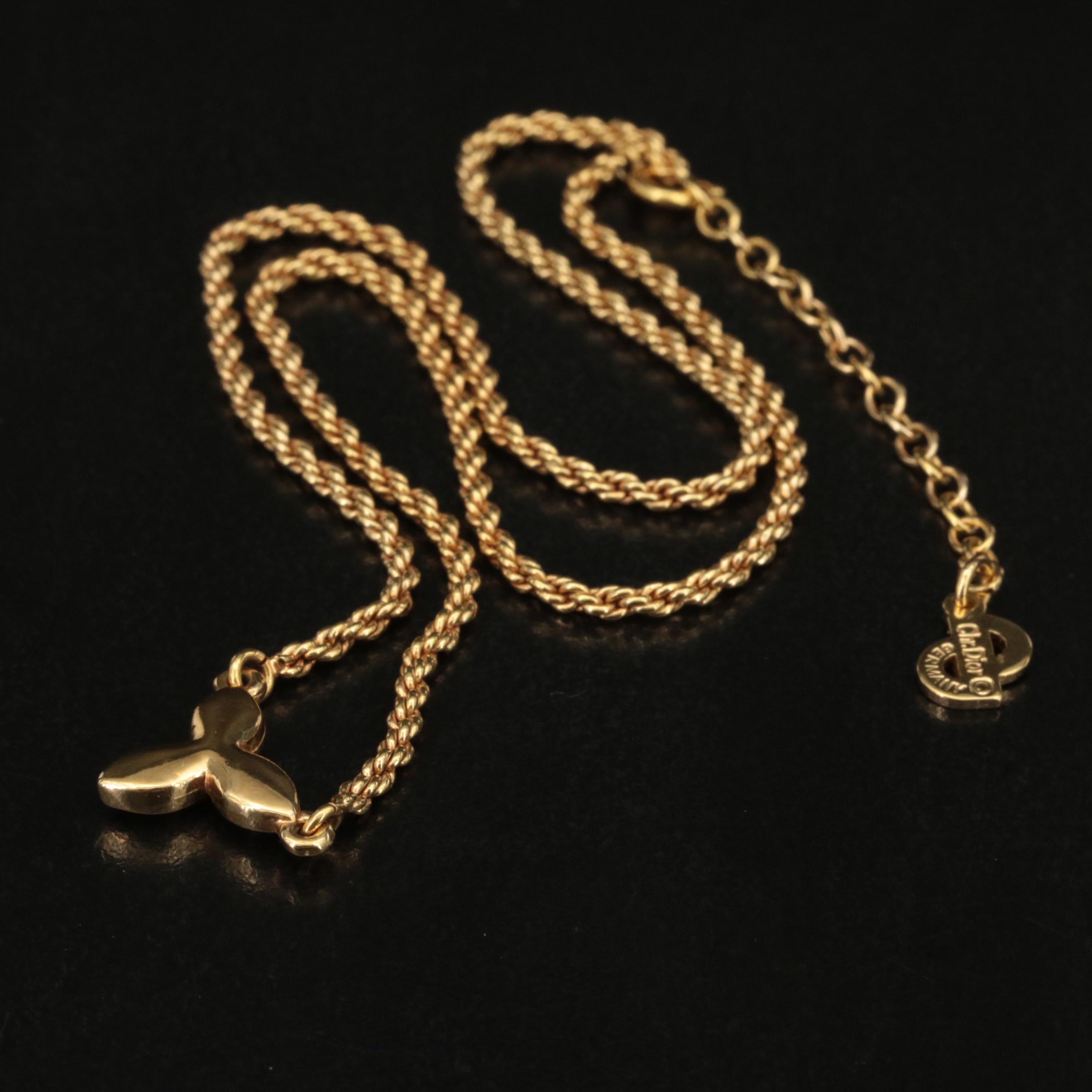 Christian Dior Rhinestone Trillium Necklace