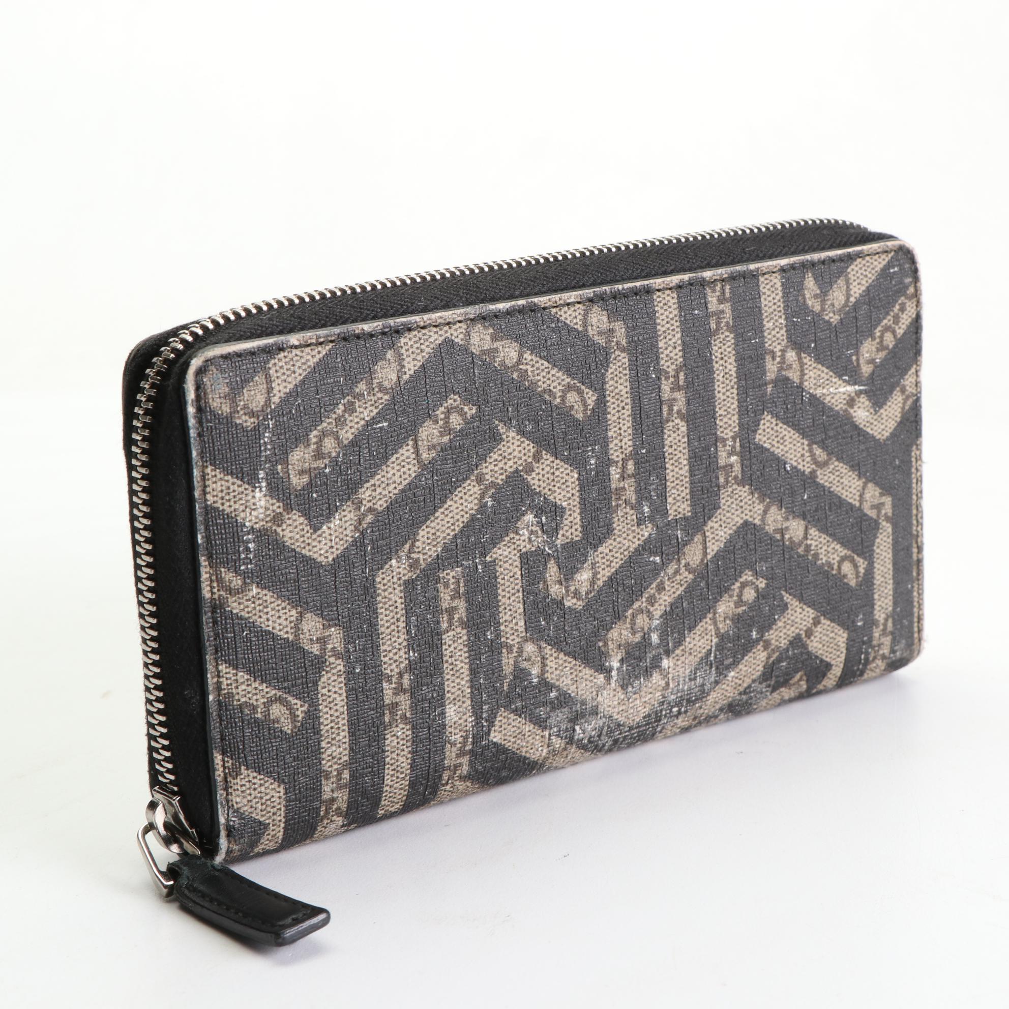 Gucci Kaleido Zip-Around Wallet in Printed Supreme Canvas