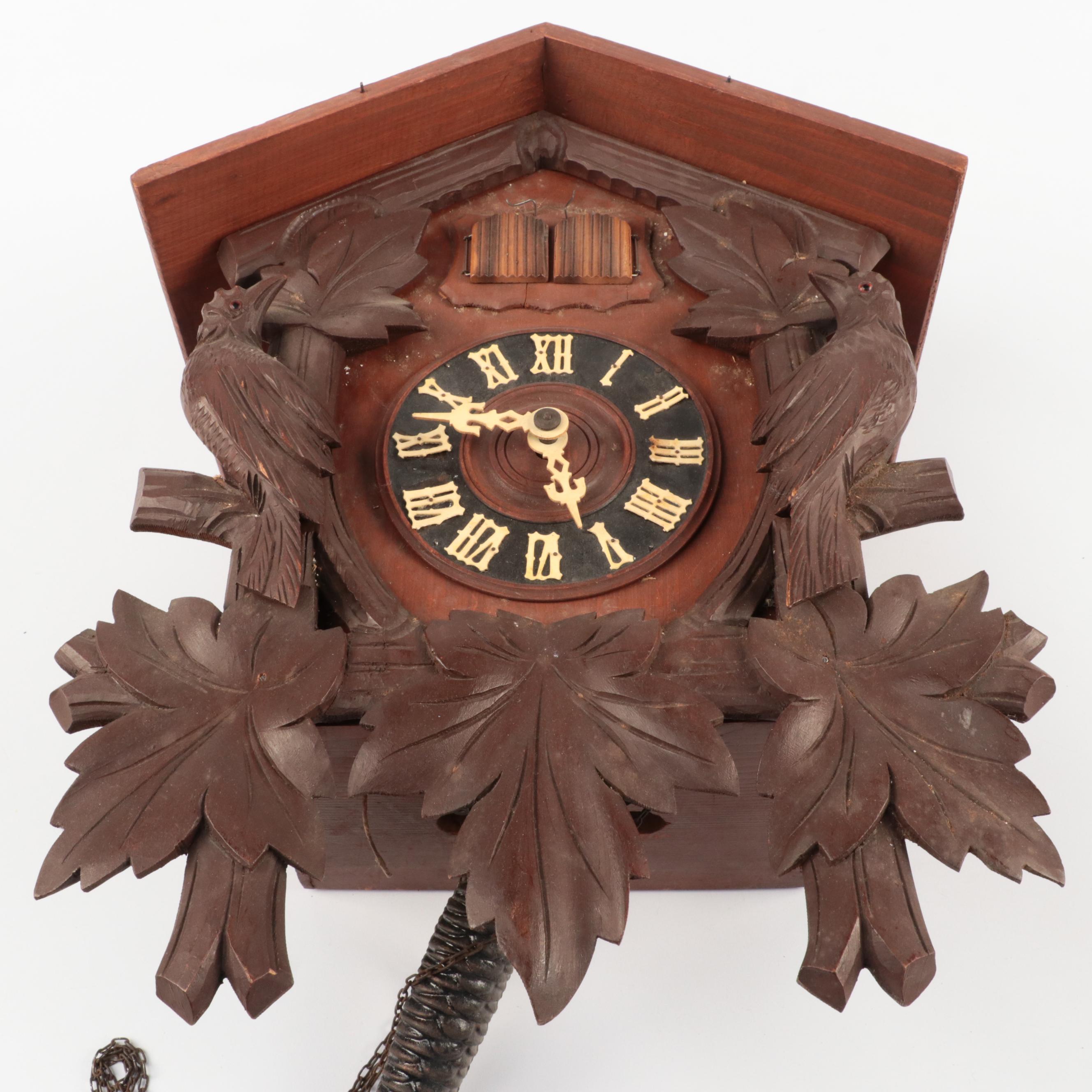 German Carved Wooden Cuckoo Clock