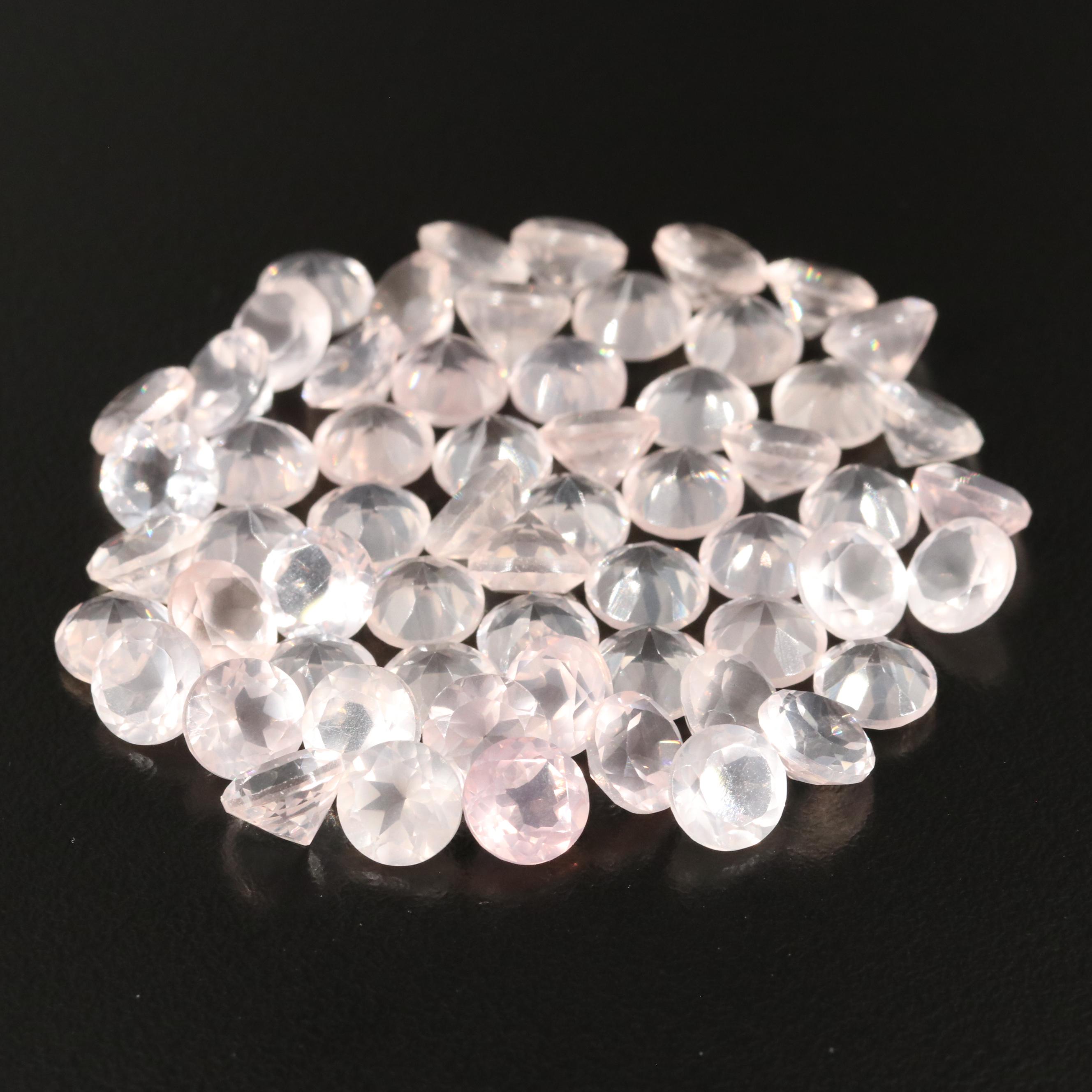Loose 77.37 CTW Rose Quartz Lot