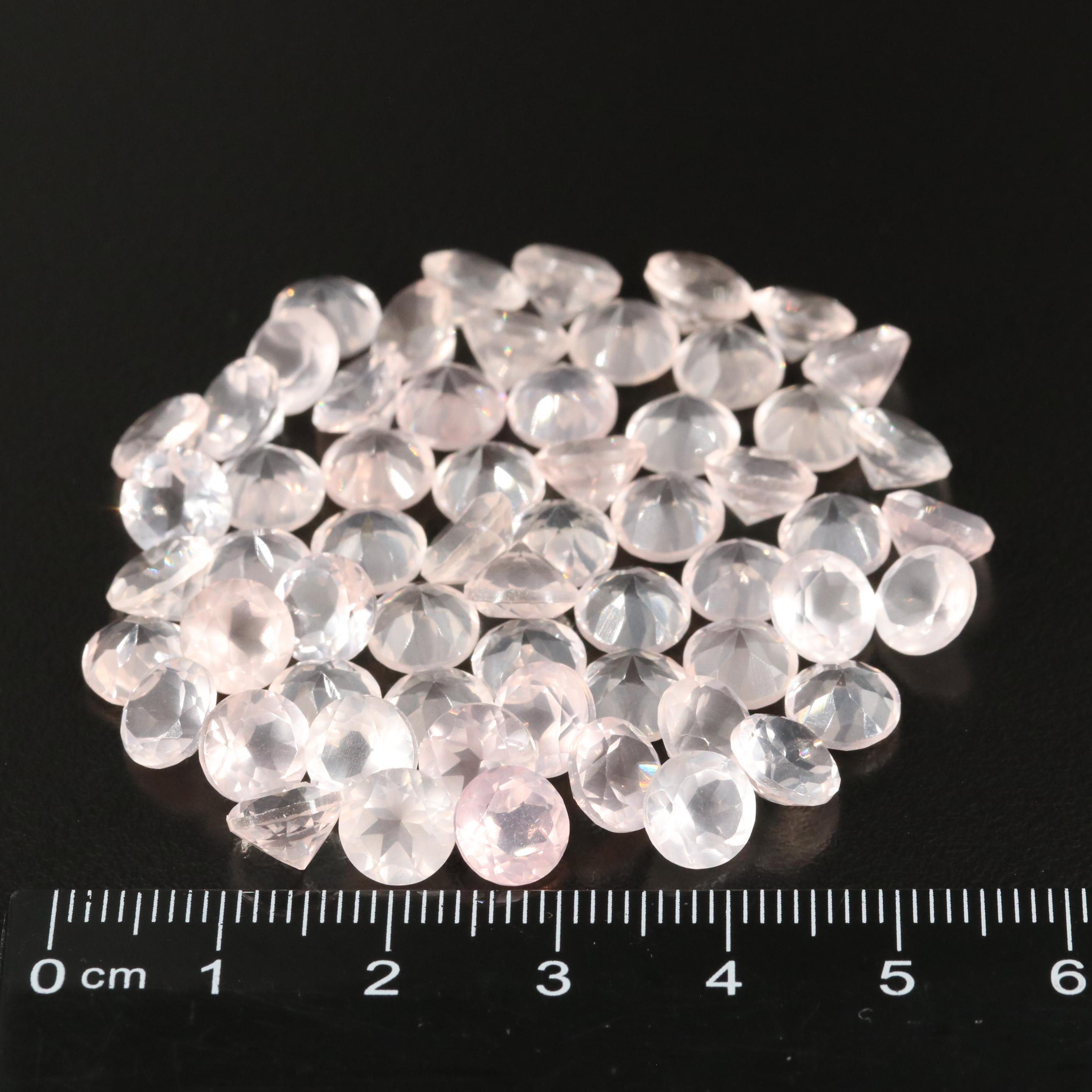 Loose 77.37 CTW Rose Quartz Lot