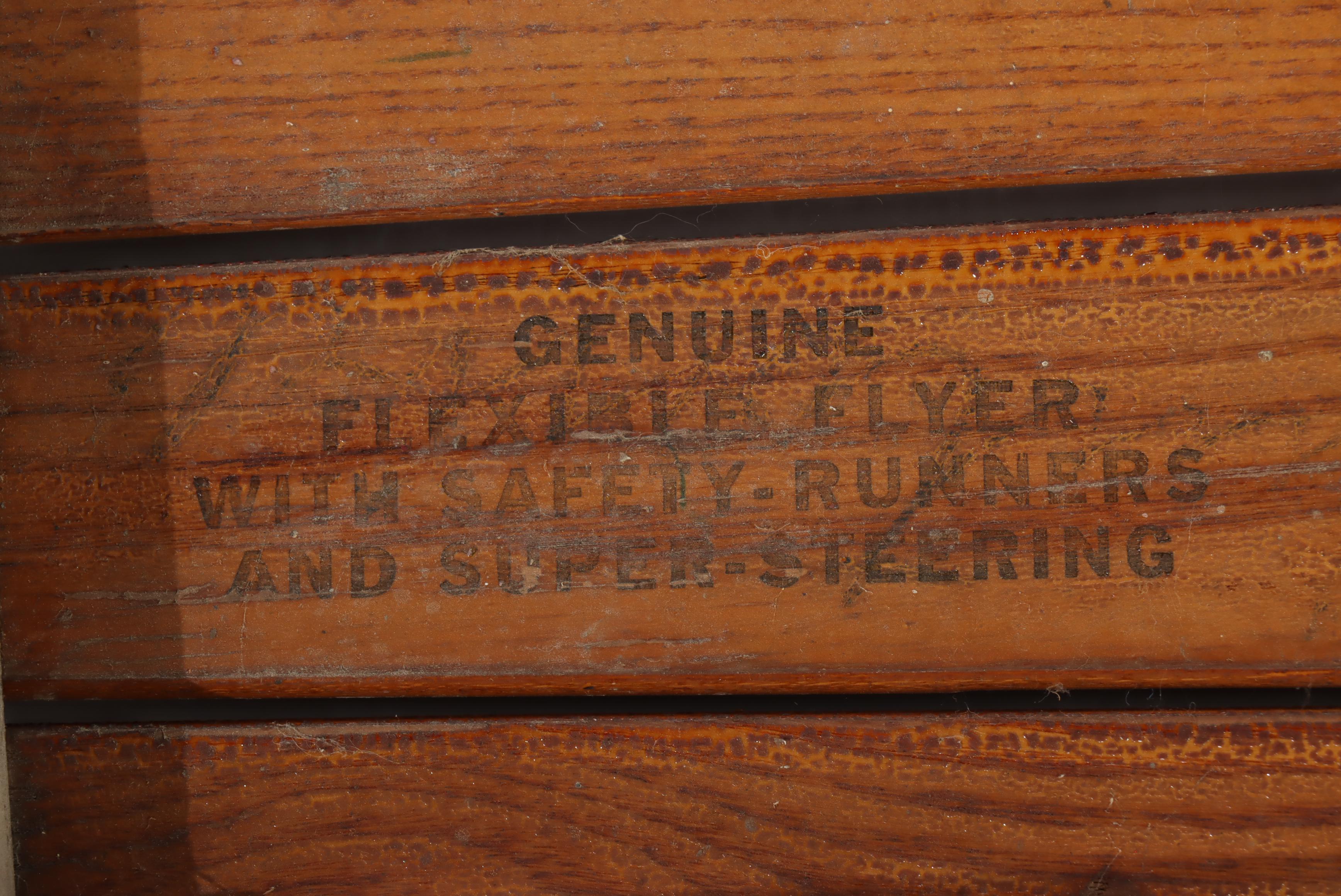 Flexible Flyer Sled with Red Radio Flyer Wagon, Vintage