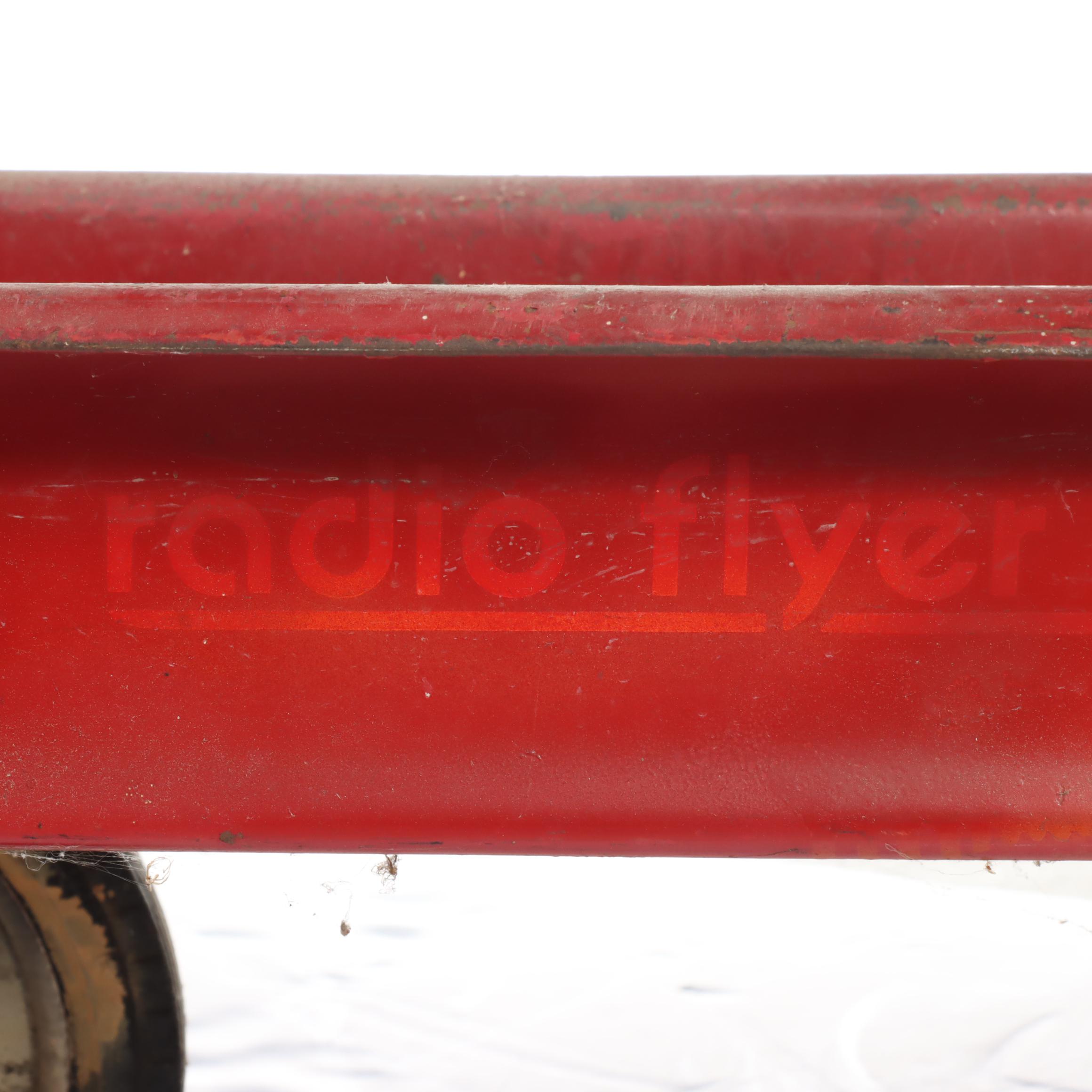 Flexible Flyer Sled with Red Radio Flyer Wagon, Vintage