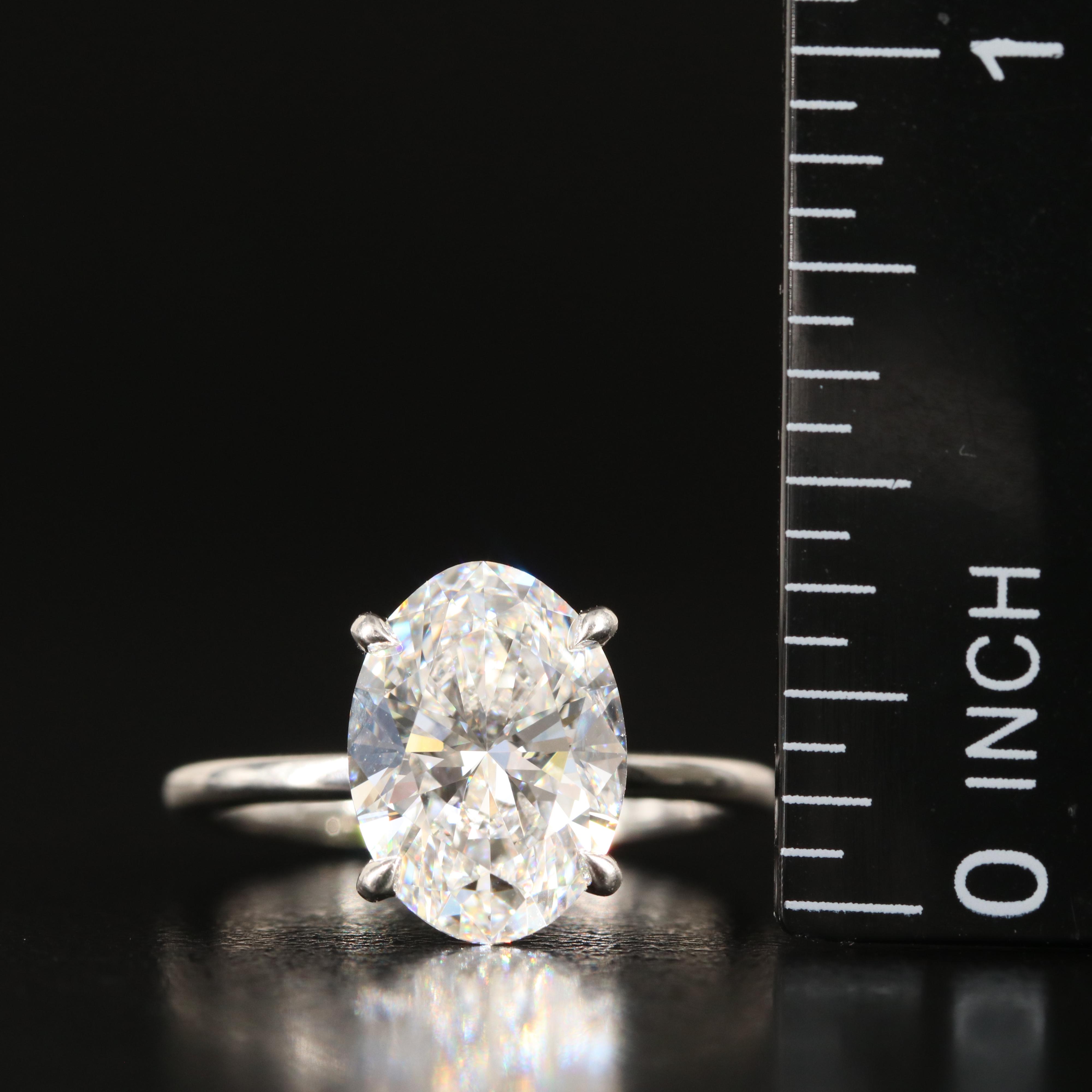Platinum 3.19 CT Lab Grown Diamond Ring with Online Digitial GIA Report
