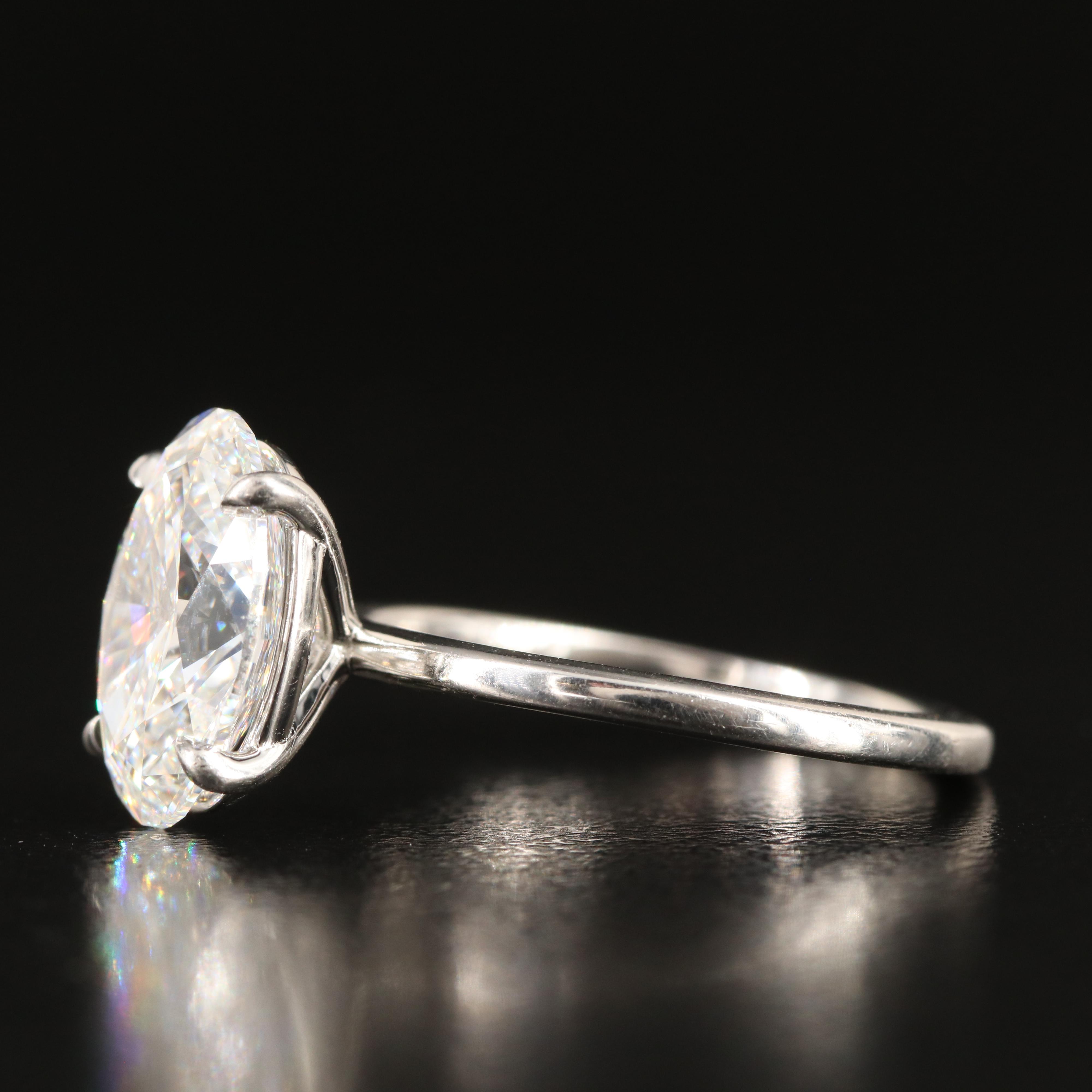Platinum 3.19 CT Lab Grown Diamond Ring with Online Digitial GIA Report