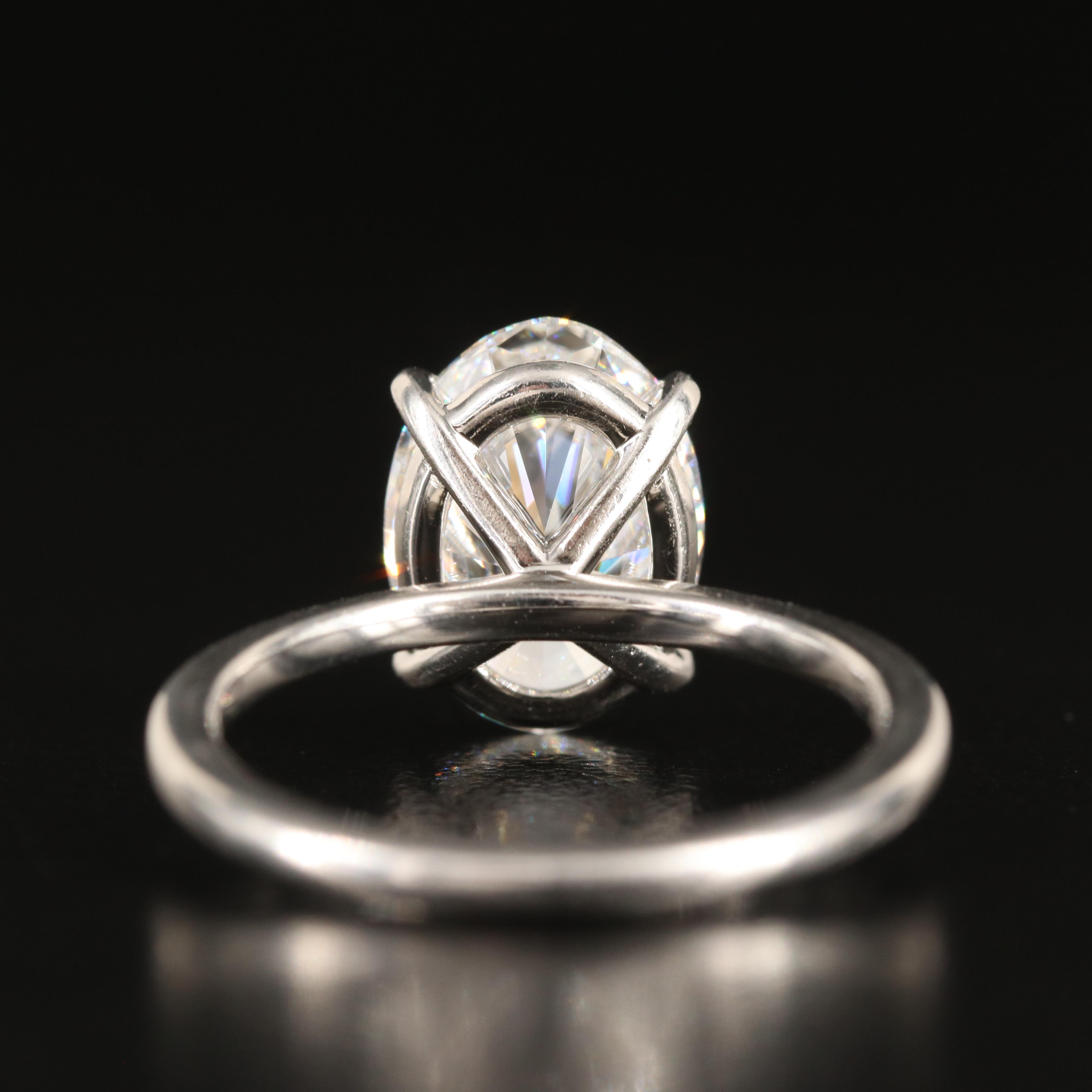 Platinum 3.19 CT Lab Grown Diamond Ring with Online Digitial GIA Report