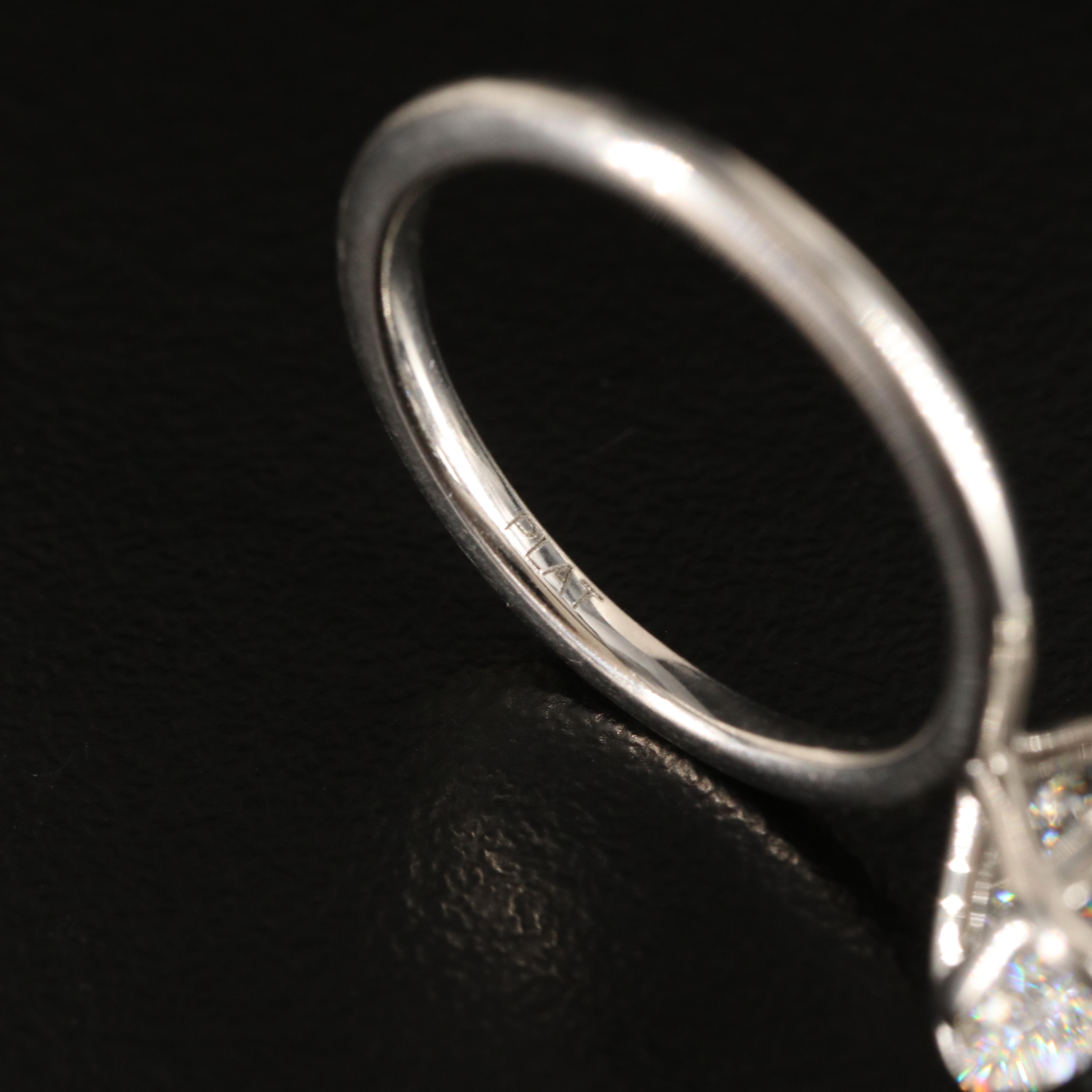 Platinum 3.19 CT Lab Grown Diamond Ring with Online Digitial GIA Report