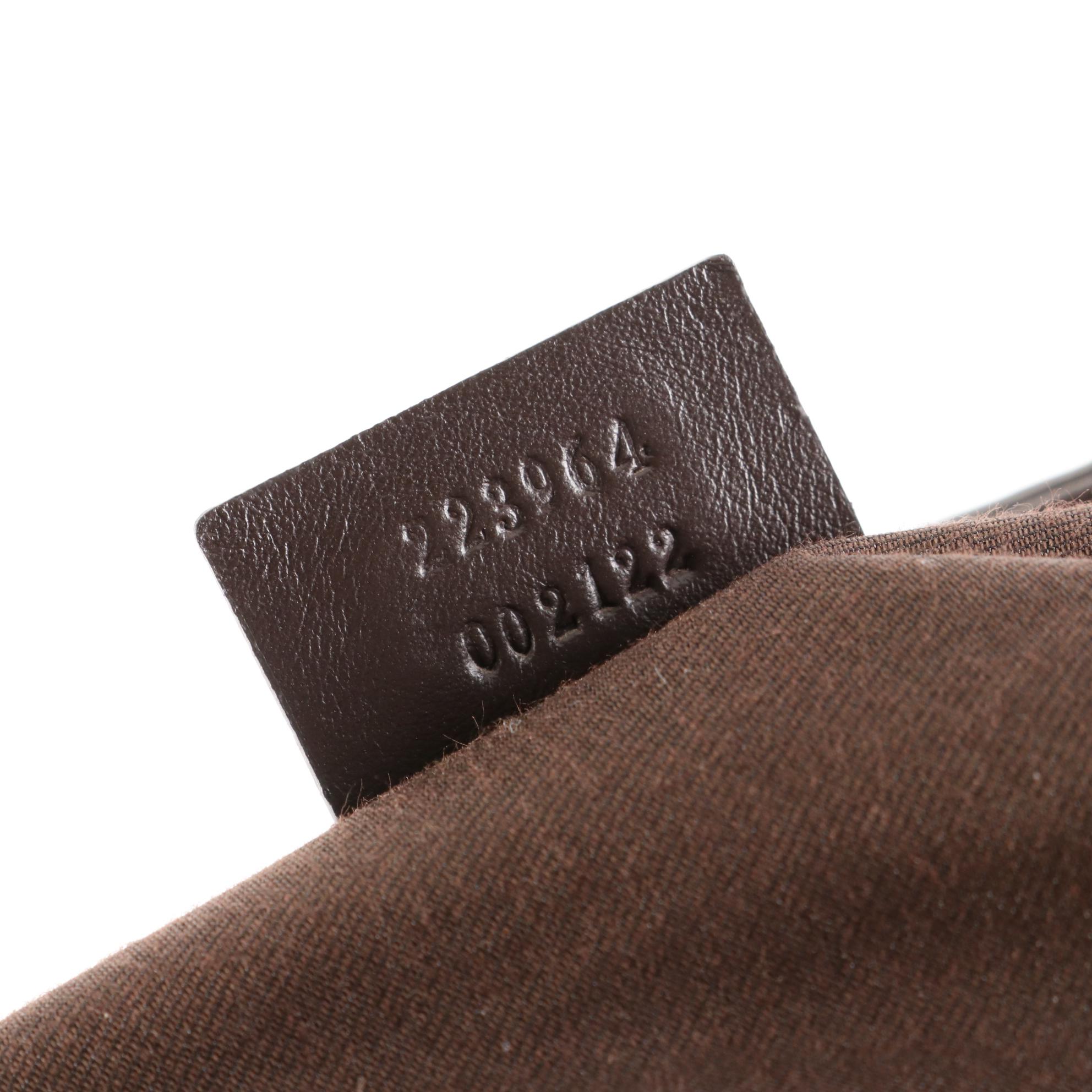 Gucci Tote Bag Crystal Mix GG Coated Canvas and Dark Brown Leather